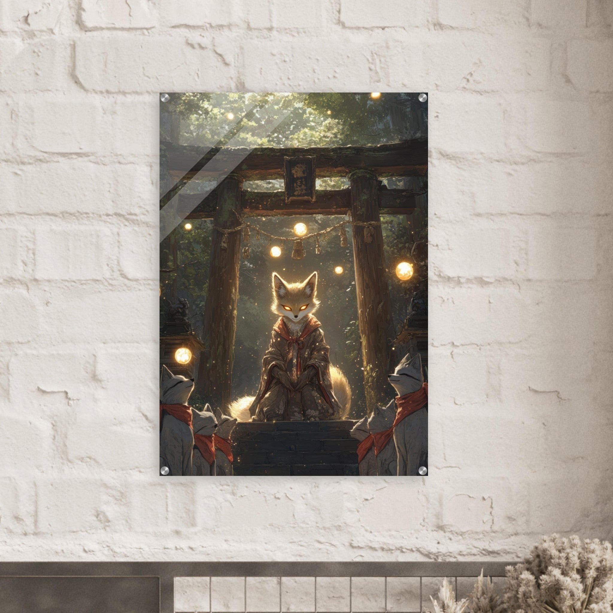 Acrylic Print Portrait - The Celestial Foxs Shrine Neo - Classical A nine - t - Shop Ai Art WebShop - Digital Art online Store