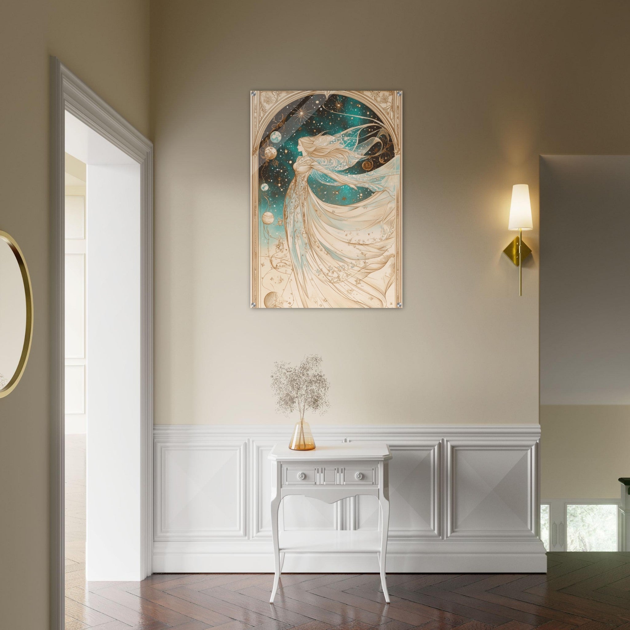 Acrylic Print Portrait - The Cosmic Muse A hand - drawn illustration 2 - Shop Ai Art WebShop - Digital Art online Store