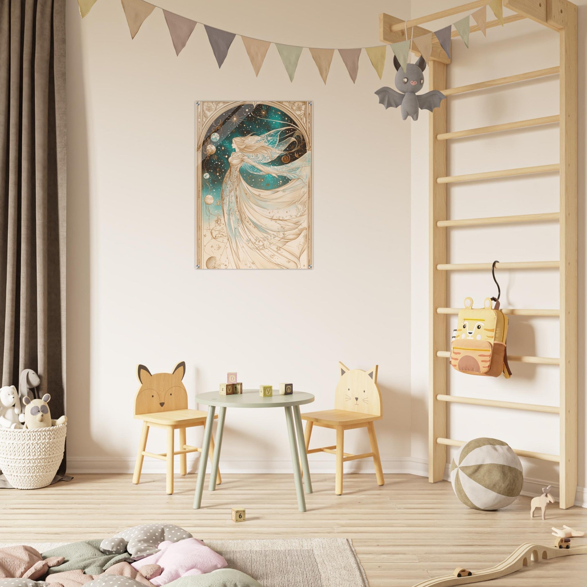 Acrylic Print Portrait - The Cosmic Muse A hand - drawn illustration 2 - Shop Ai Art WebShop - Digital Art online Store