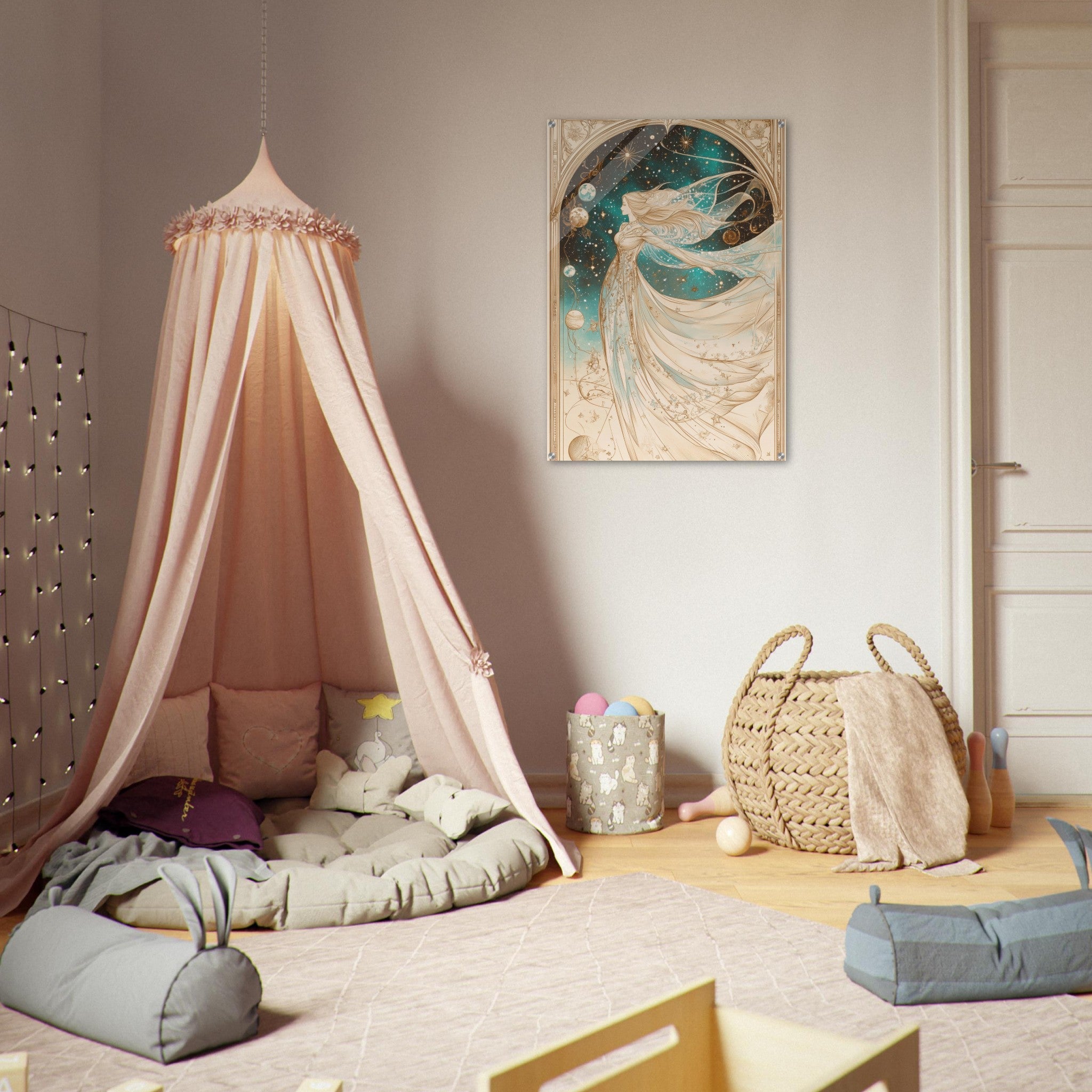 Acrylic Print Portrait - The Cosmic Muse A hand - drawn illustration 2 - Shop Ai Art WebShop - Digital Art online Store