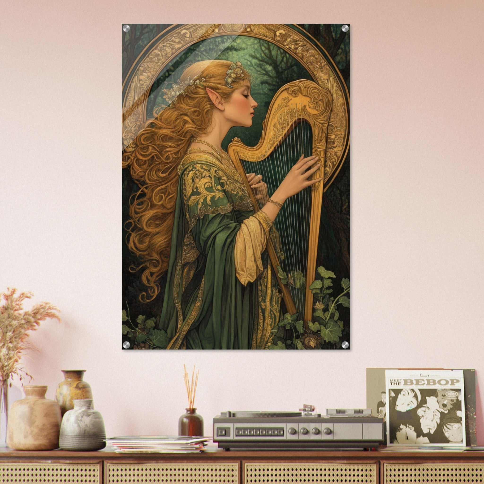 Acrylic Print Portrait - The Enchanted Minstrel of the Fae Court Art You 4 - Shop Ai Art WebShop - Digital Art online Store