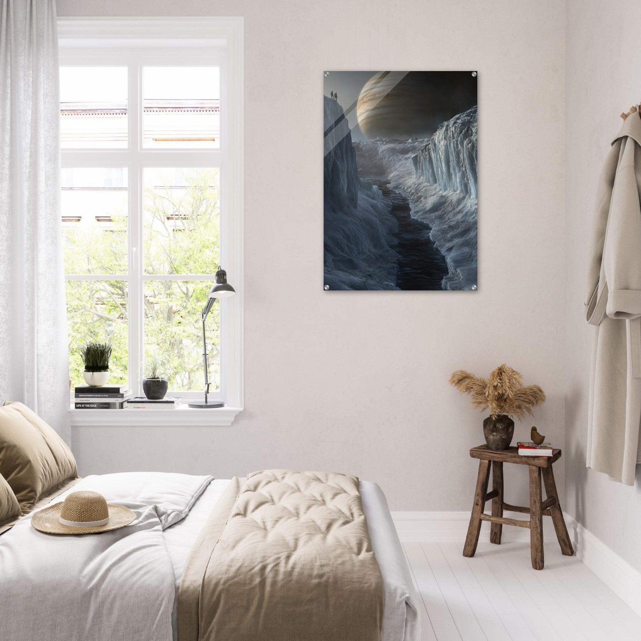 Acrylic Print Portrait - The Frozen Wasteland of Europa An expedition tea 2 - Shop Ai Art WebShop - Digital Art online Store