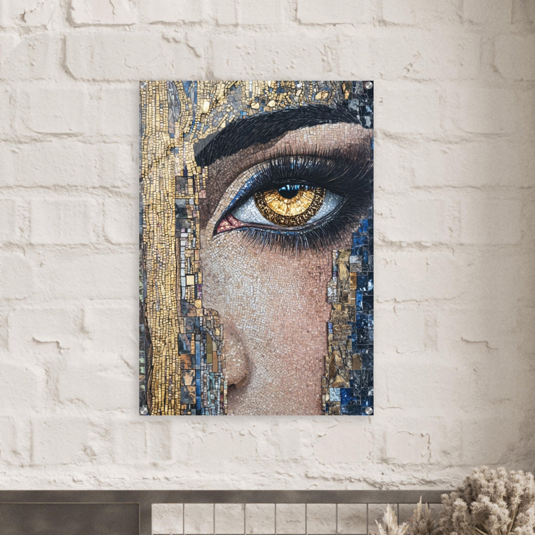 Acrylic Print Portrait - The Oracles Forbidden Prophecy Byzantine Mosaic 6 - Shop Ai Art WebShop - Digital Art online Store