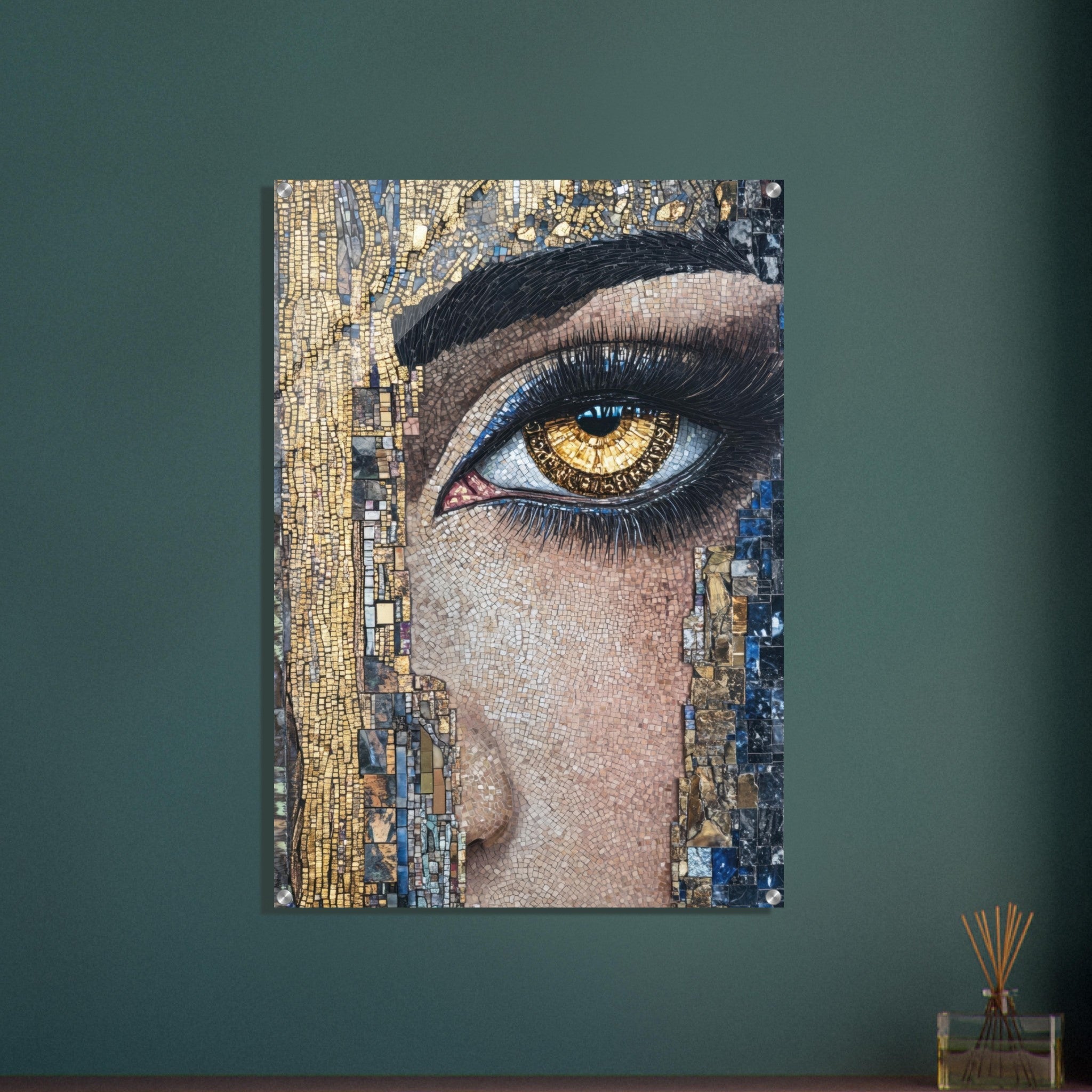 Acrylic Print Portrait - The Oracles Forbidden Prophecy Byzantine Mosaic 6 - Shop Ai Art WebShop - Digital Art online Store