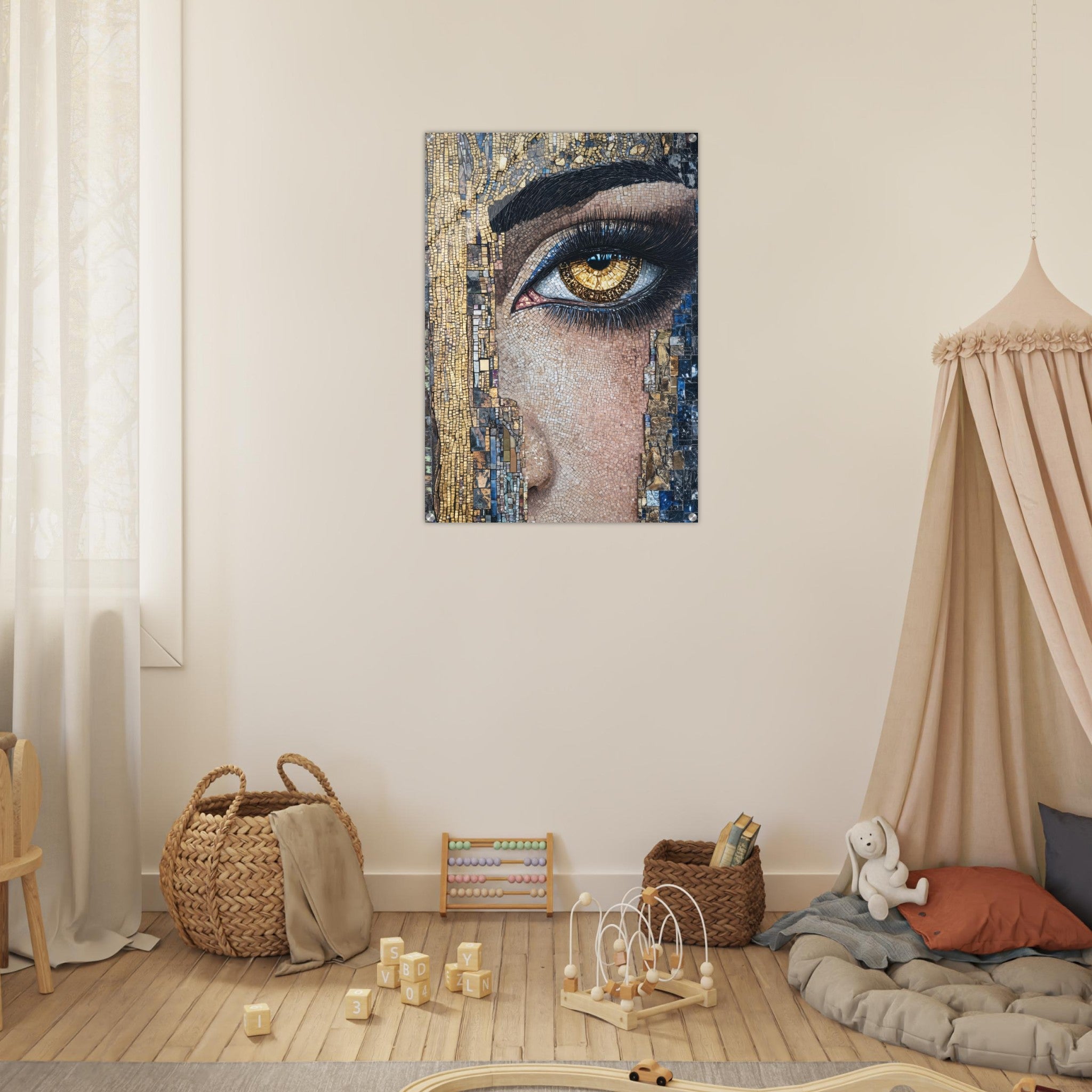 Acrylic Print Portrait - The Oracles Forbidden Prophecy Byzantine Mosaic 6 - Shop Ai Art WebShop - Digital Art online Store