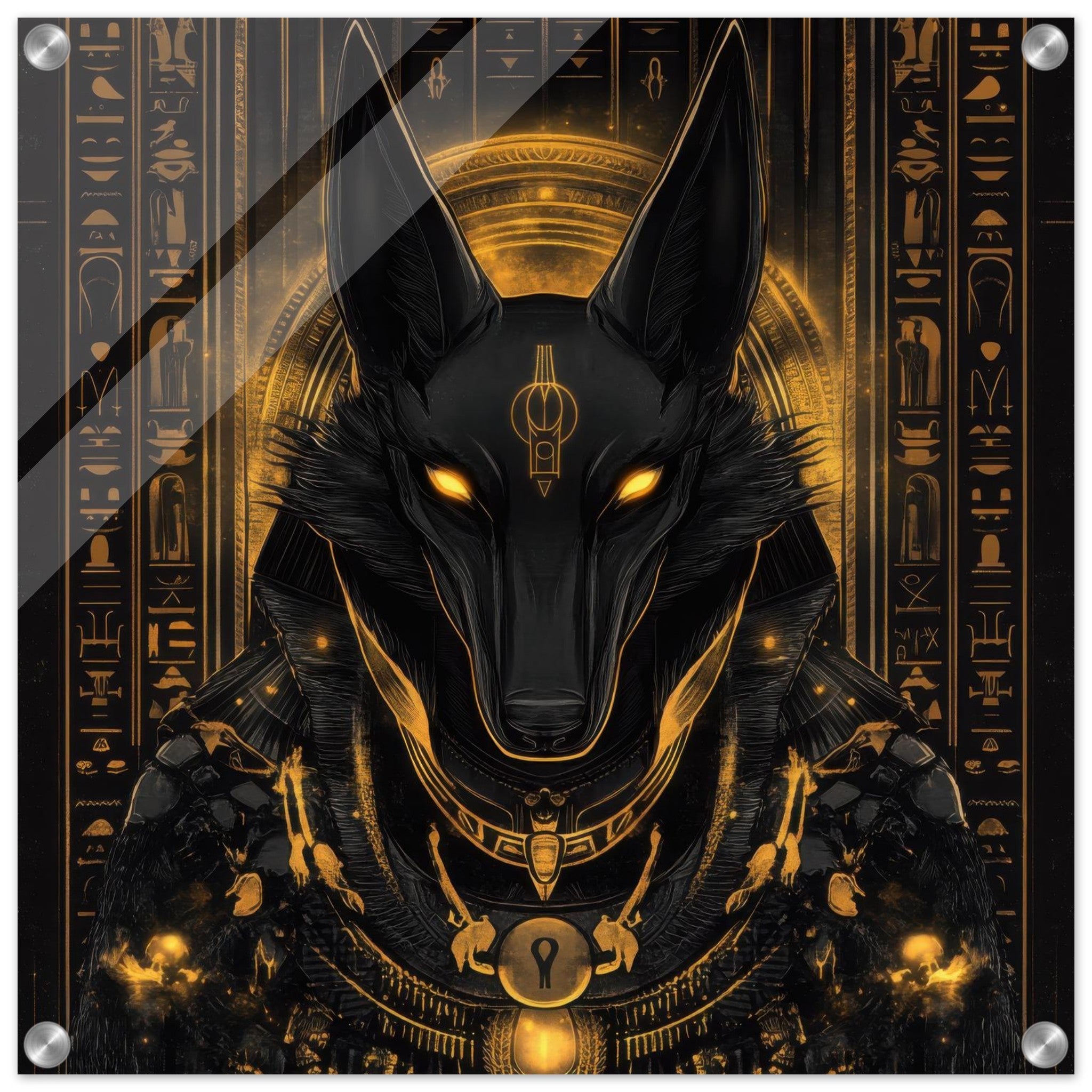 Acrylic Print Square - Anubis Guiding Souls 3 - Shop Ai Art WebShop - Digital Art online Store