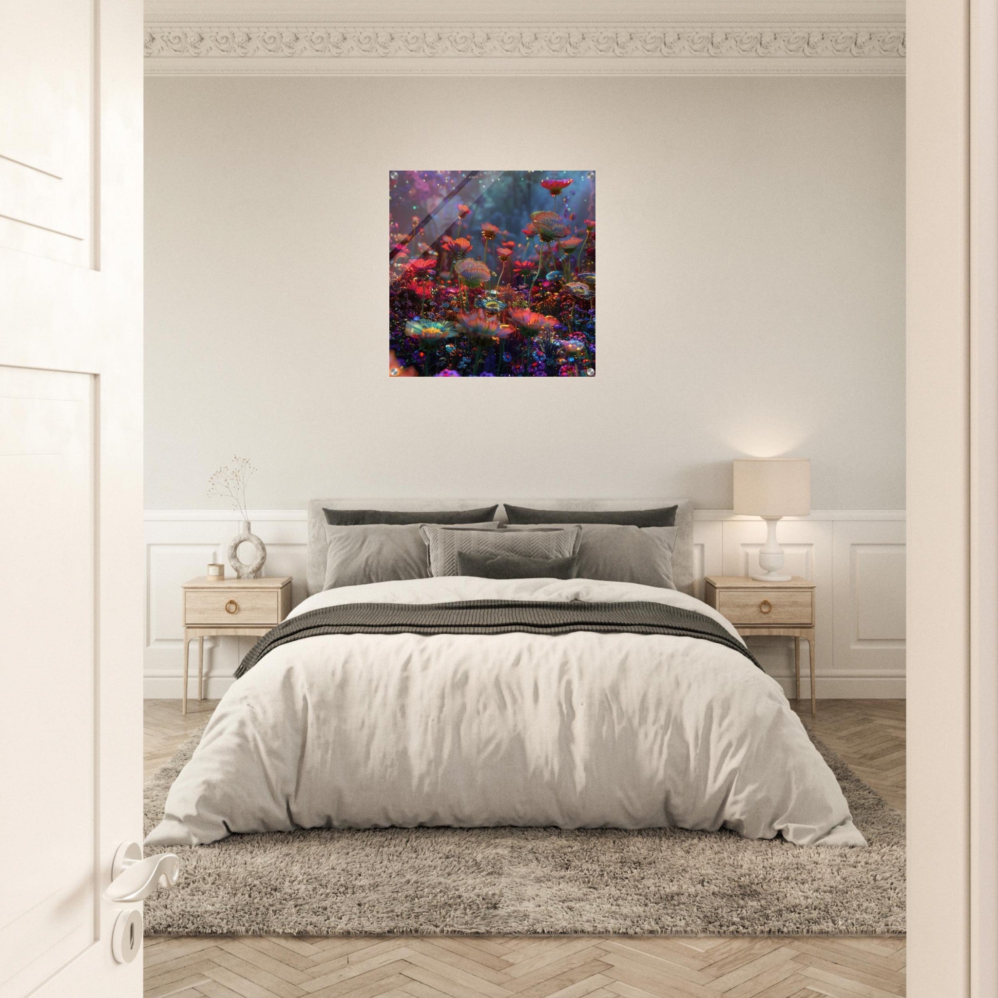 Acrylic Print Square - Colorfull Flower Art 13 - Shop Ai Art WebShop - Digital Art online Store