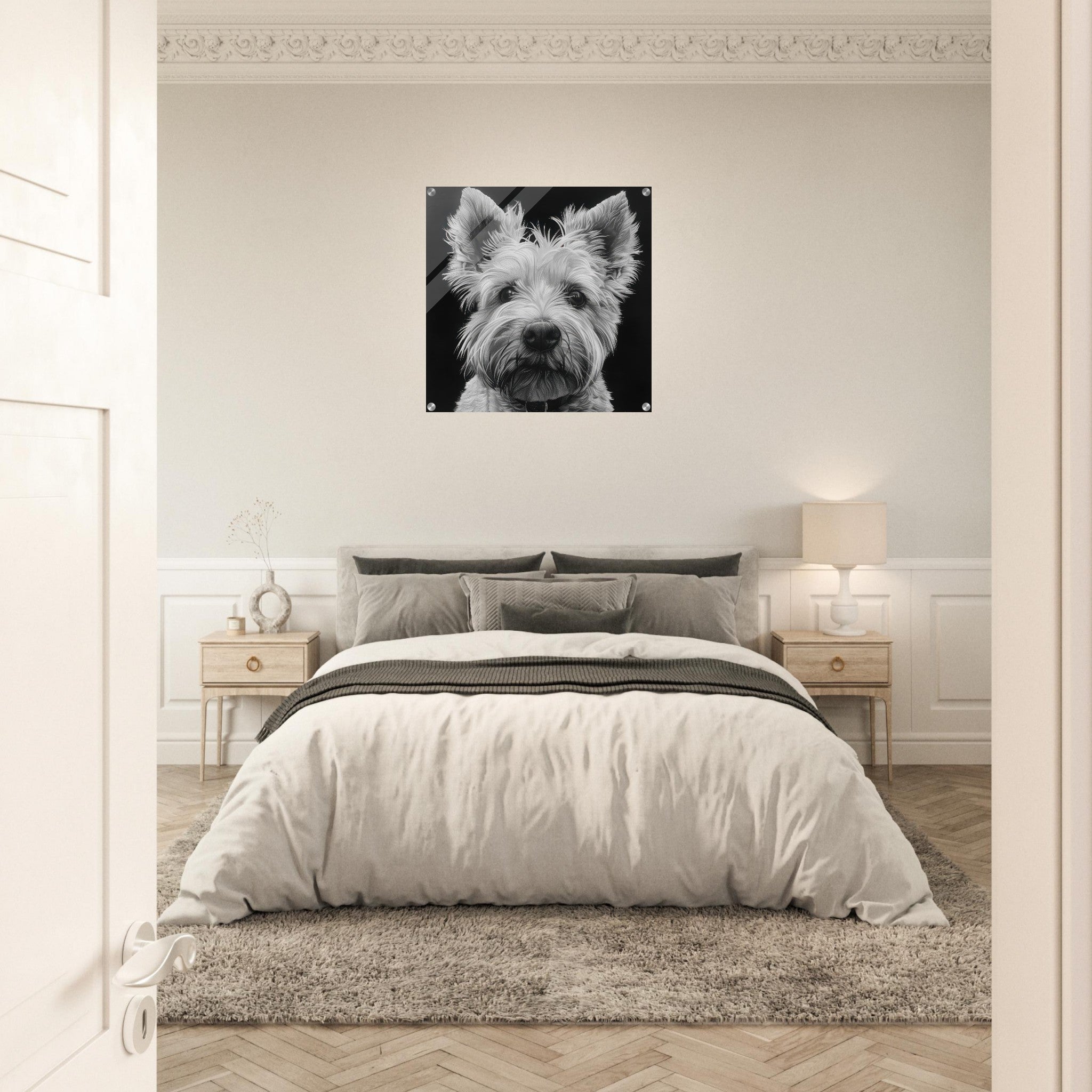 Acrylic Print Square - Dogs Westie Art - Shop Ai Art WebShop - Digital Art online Store