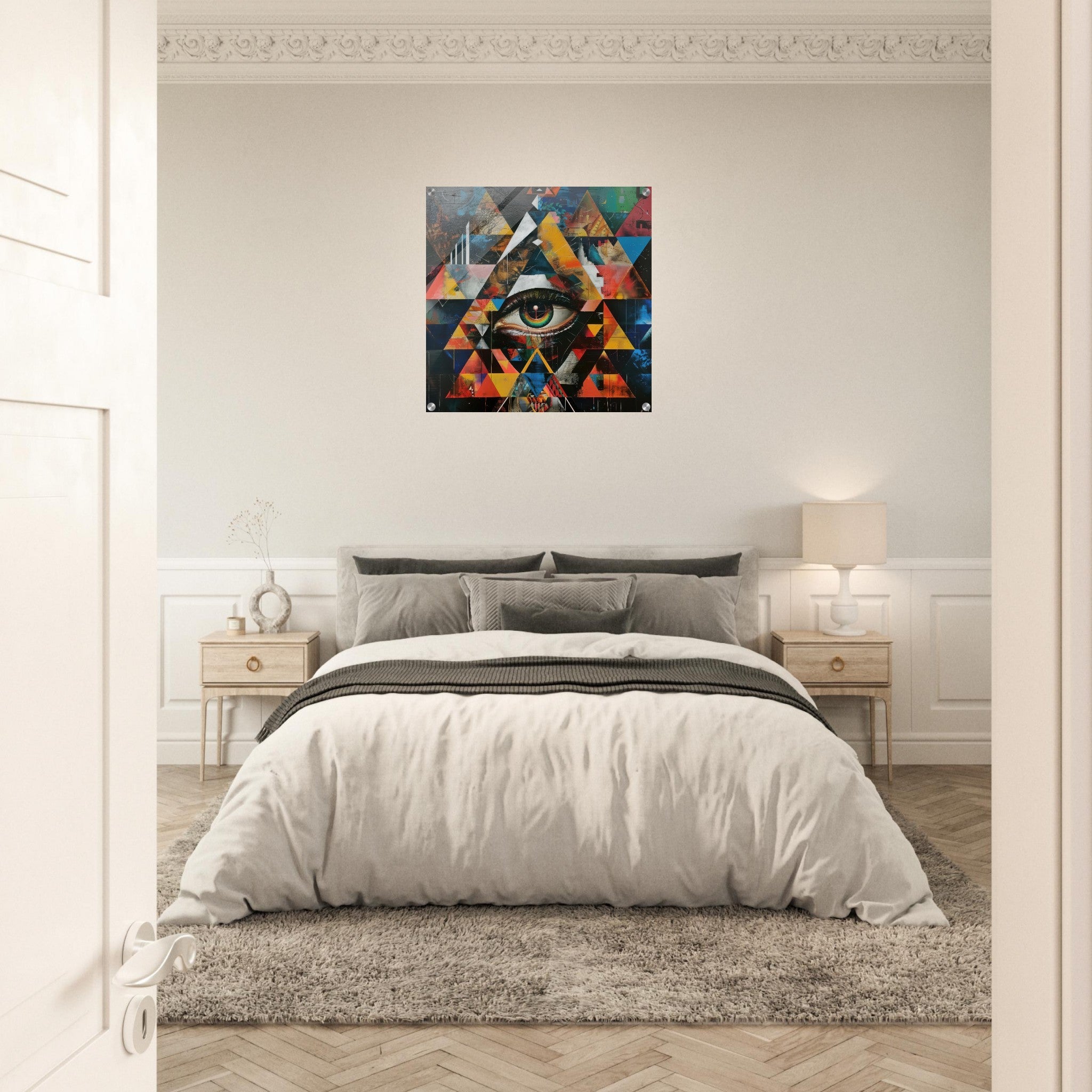Acrylic Print Square - Eye of horus abstract style 6 - Shop Ai Art WebShop - Digital Art online Store