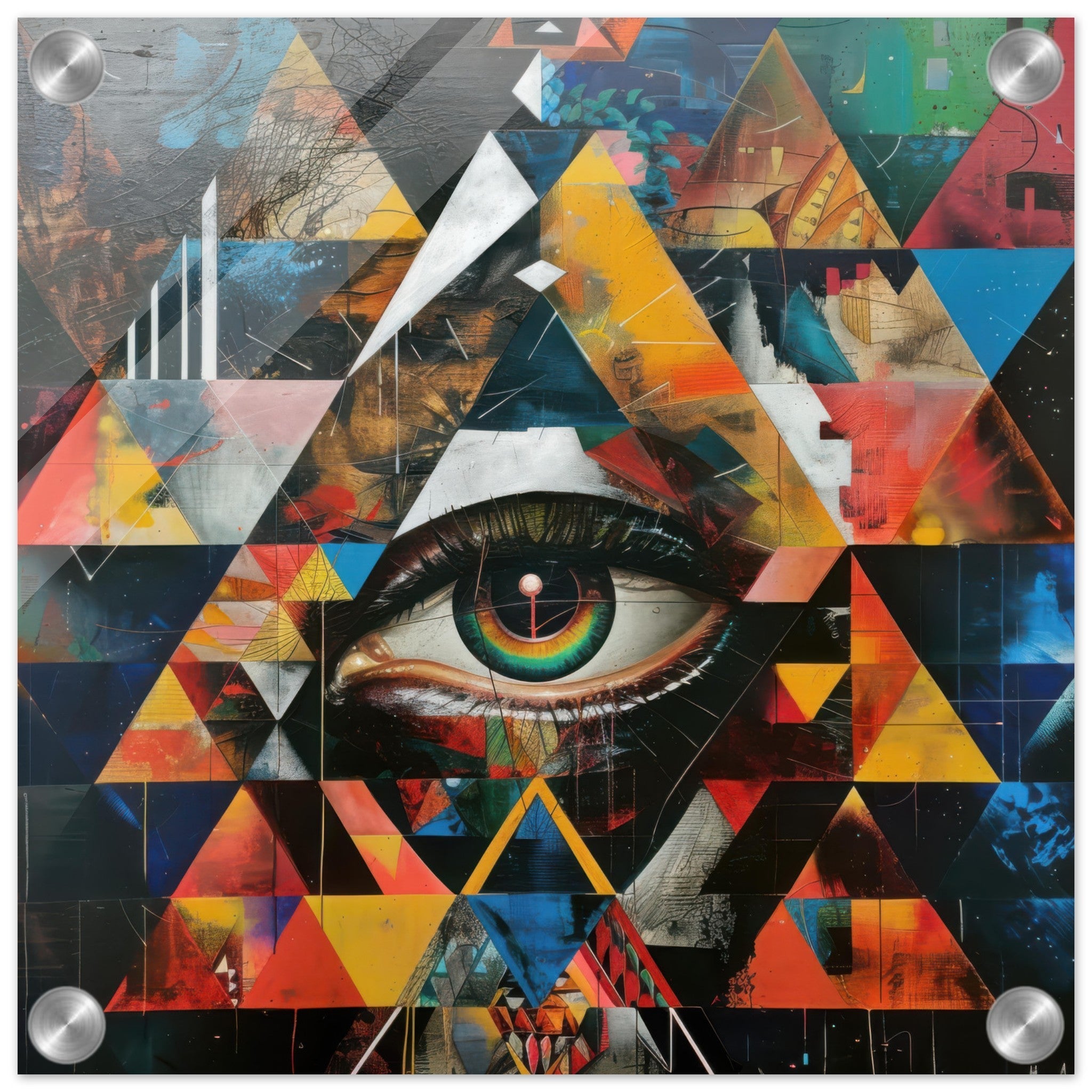 Acrylic Print Square - Eye of horus abstract style 6 - Shop Ai Art WebShop - Digital Art online Store