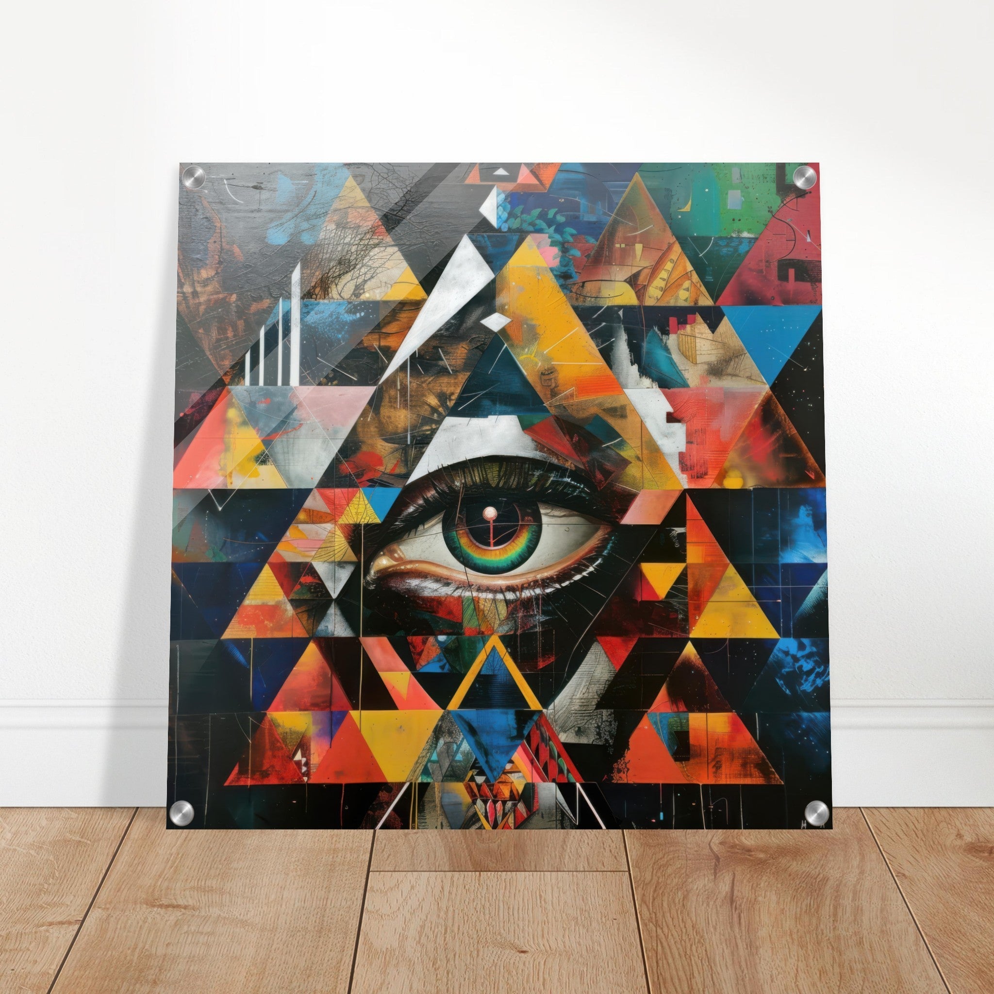 Acrylic Print Square - Eye of horus abstract style 6 - Shop Ai Art WebShop - Digital Art online Store
