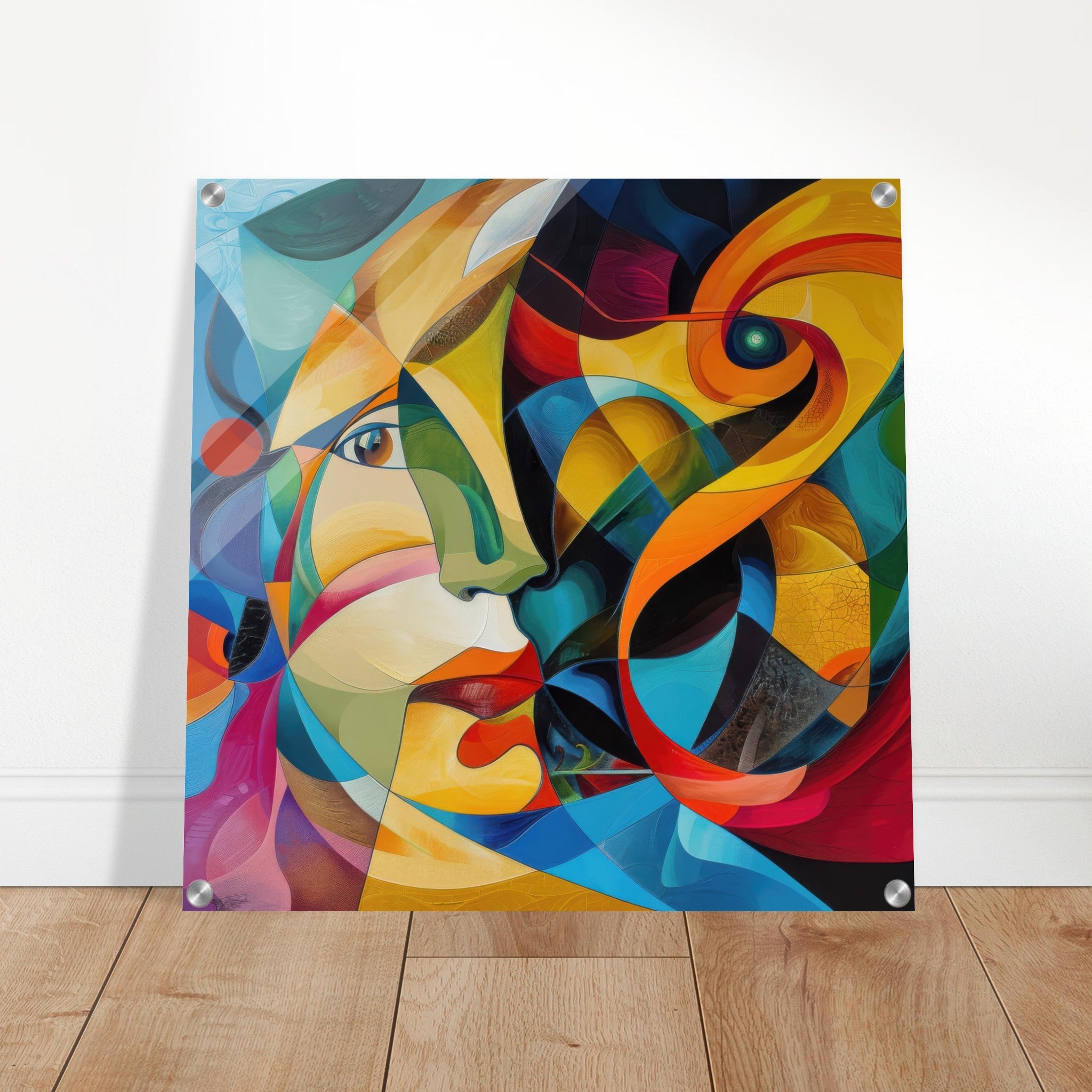 Acrylic Print Square - Face of the moon abstract art style - Shop Ai Art WebShop - Digital Art online Store