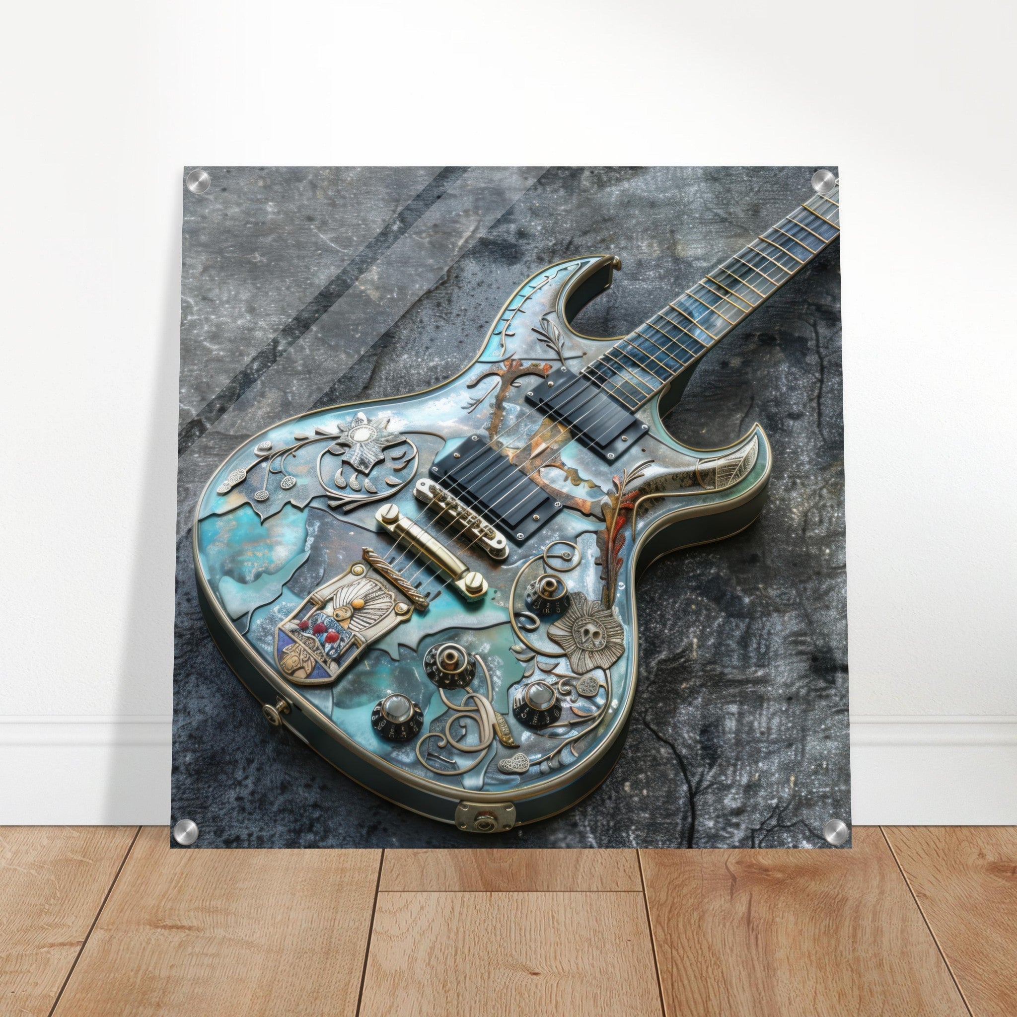 Acrylic Print Square - Guitar Art - Shop Ai Art WebShop - Digital Art online Store