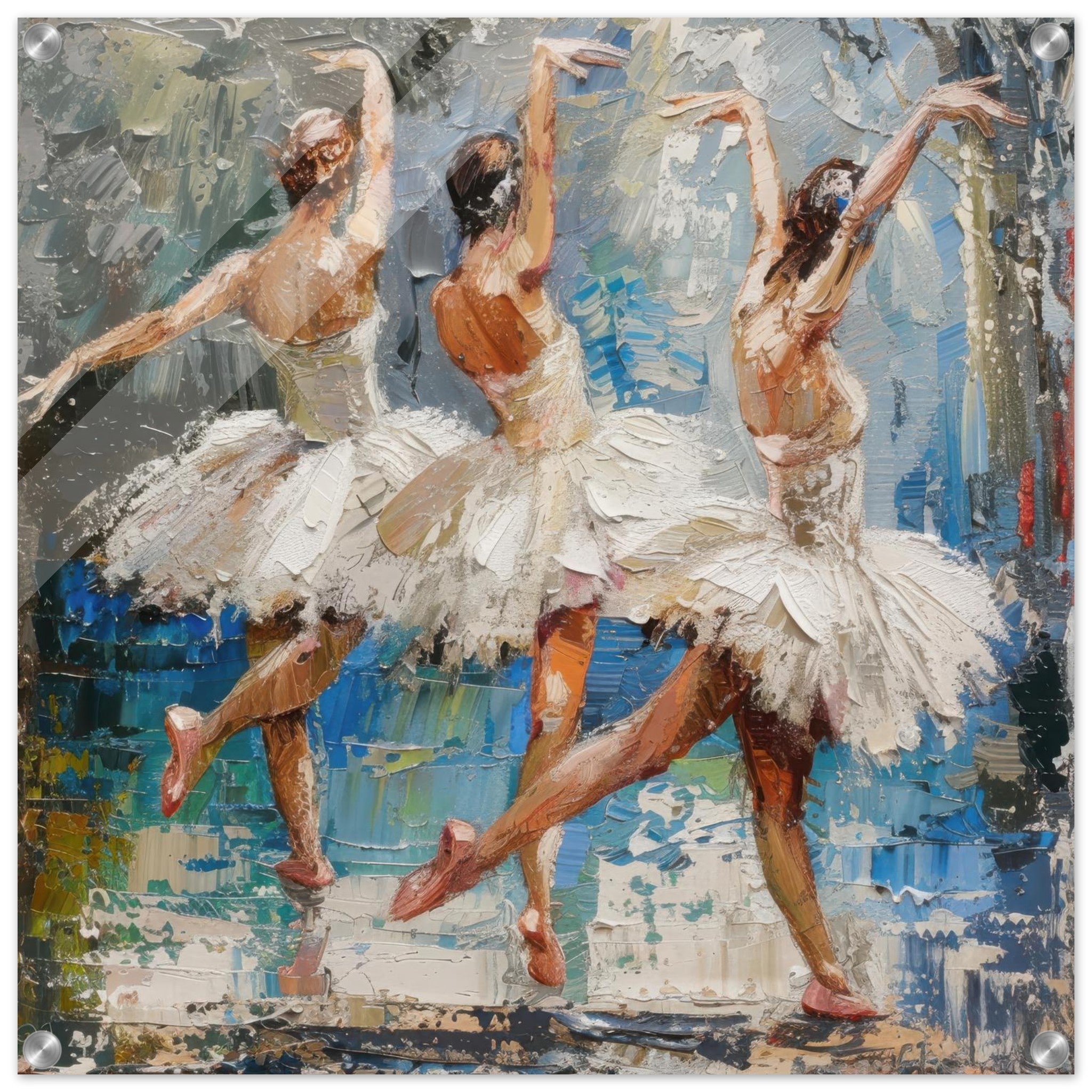 Acrylic Print Square - Impressionism ballet dansers dancing the swan - Shop Ai Art WebShop - Digital Art online Store