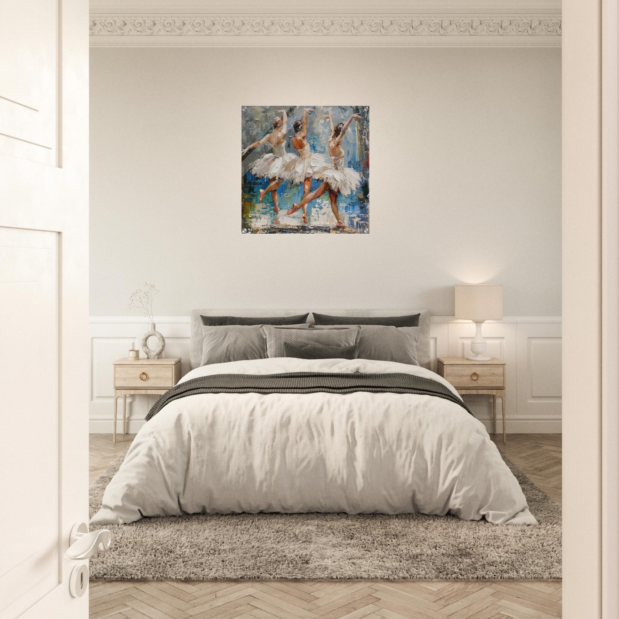 Acrylic Print Square - Impressionism ballet dansers dancing the swan - Shop Ai Art WebShop - Digital Art online Store
