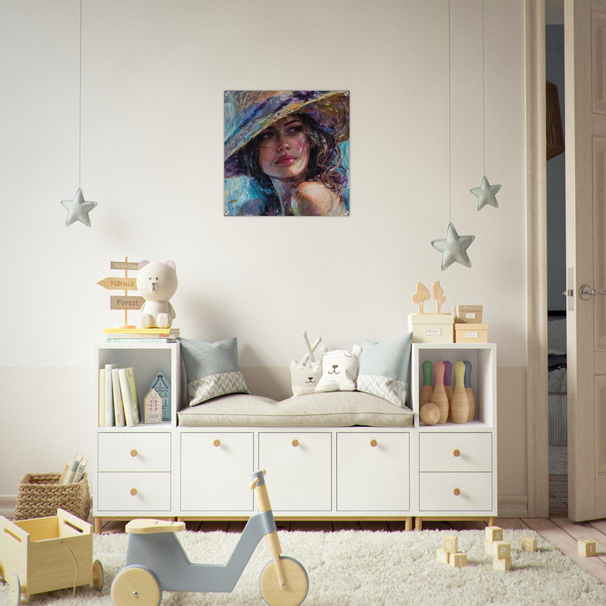 Acrylic Print Square - impressionism Hot Women 3 - Shop Ai Art WebShop - Digital Art online Store