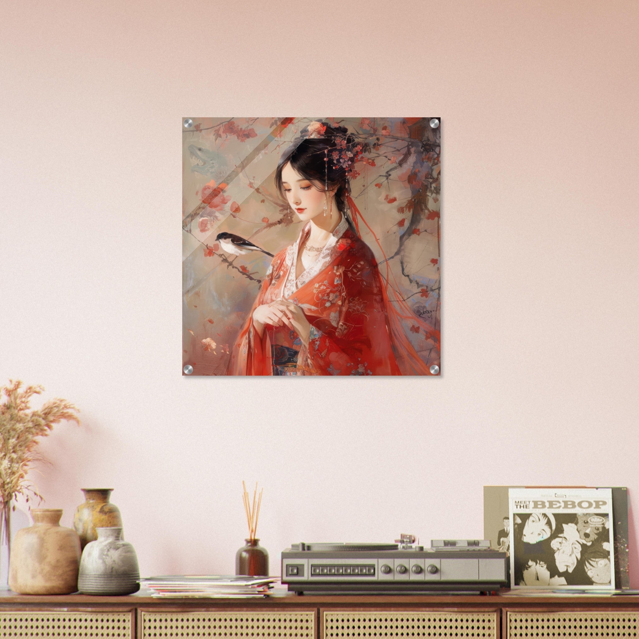 Acrylic Print Square - Romanticism art style old culture of China 2 - Shop Ai Art WebShop - Digital Art online Store