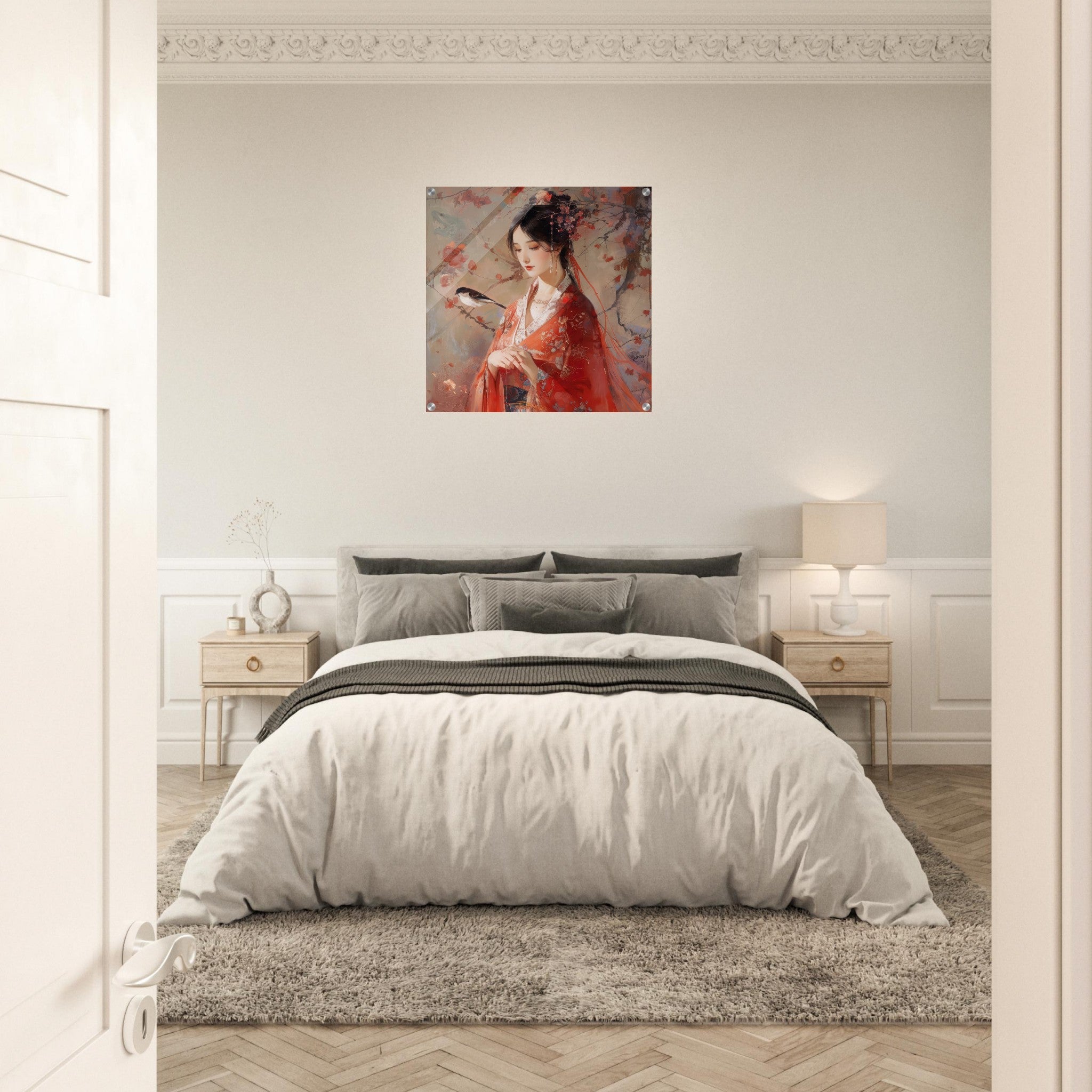 Acrylic Print Square - Romanticism art style old culture of China 2 - Shop Ai Art WebShop - Digital Art online Store