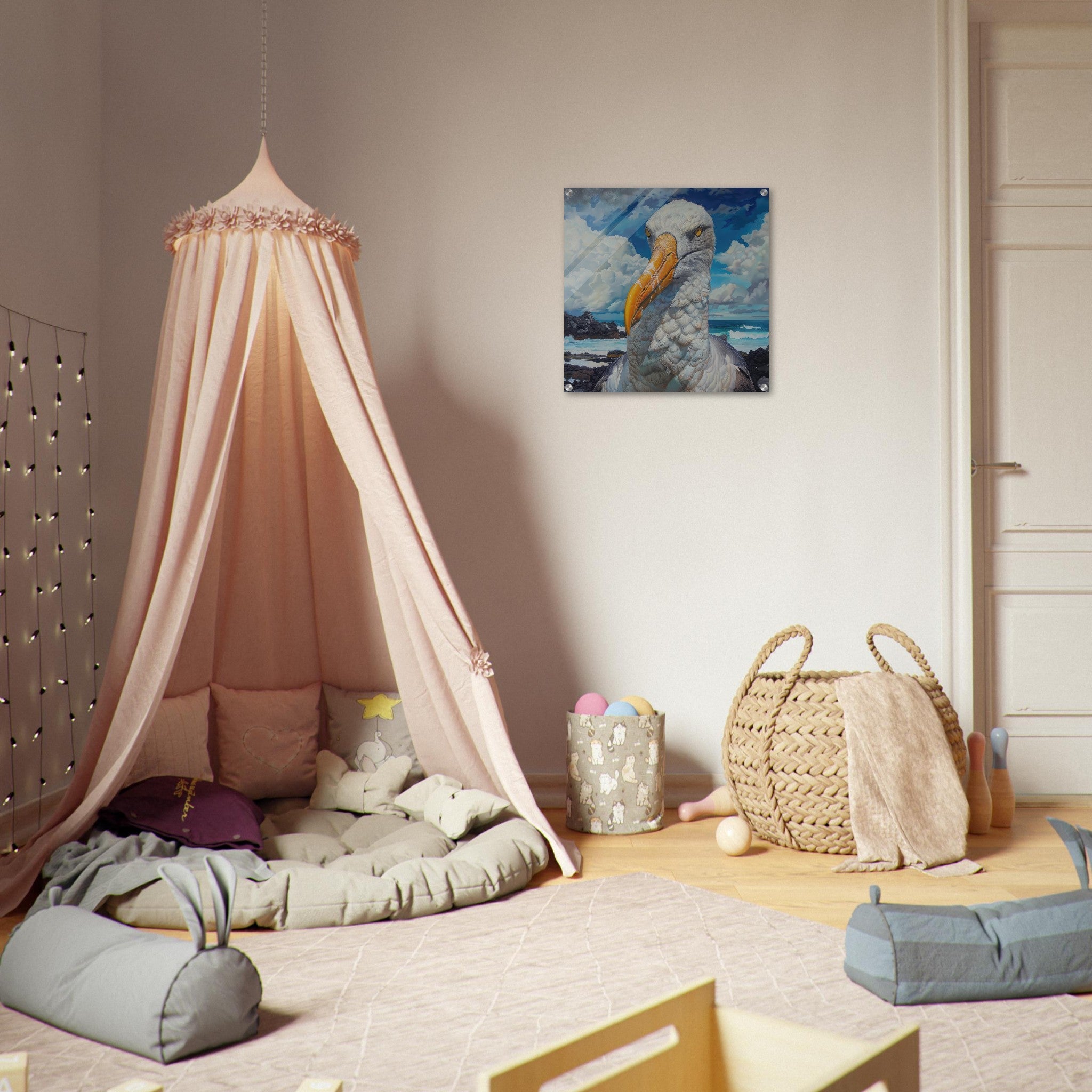 Acrylic Print Square - Rough Nature Galapagos Albatros 2 - Shop Ai Art WebShop - Digital Art online Store