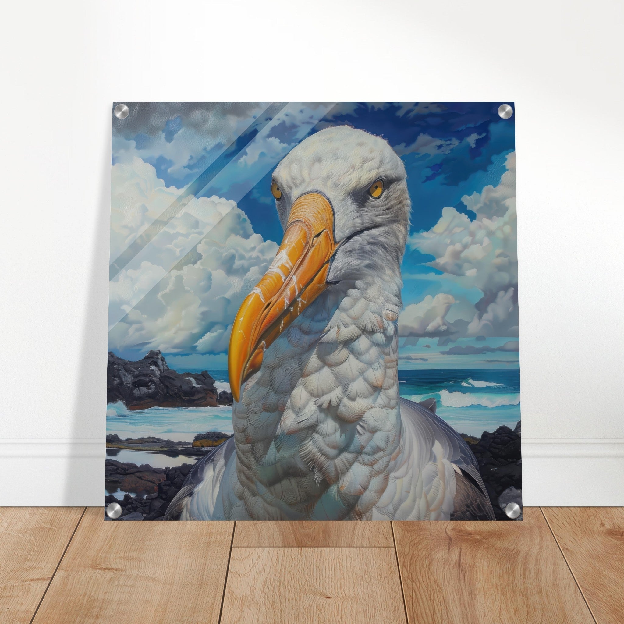 Acrylic Print Square - Rough Nature Galapagos Albatros 2 - Shop Ai Art WebShop - Digital Art online Store