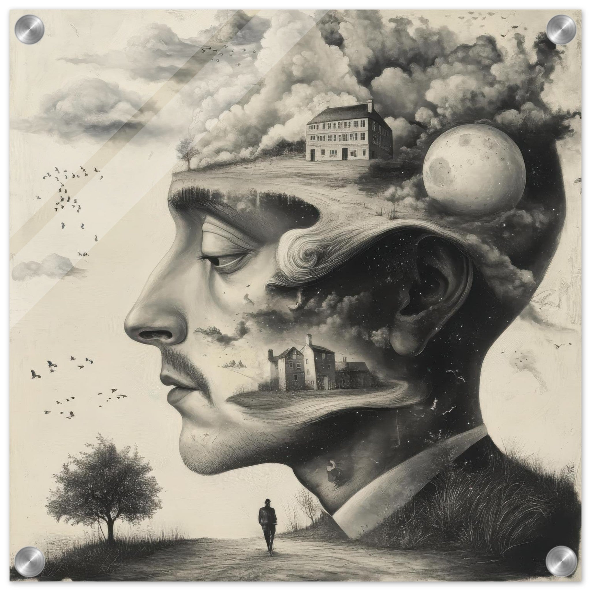 Acrylic Print Square - surrealistic art style 5 - Shop Ai Art WebShop - Digital Art online Store