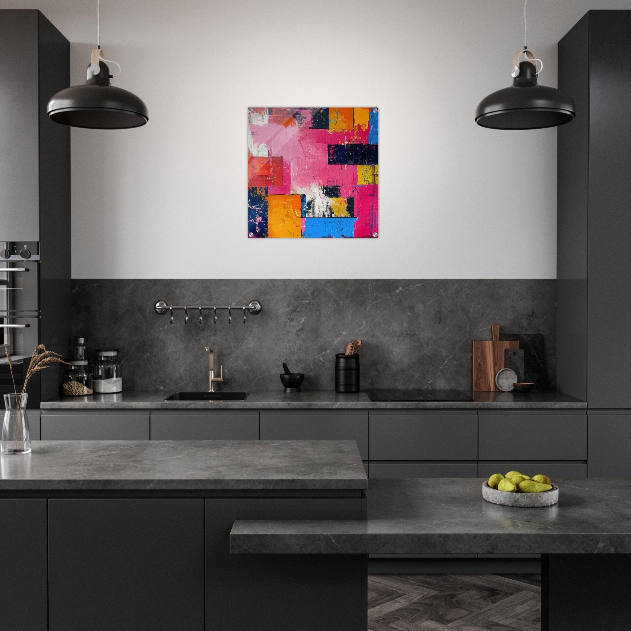 Acrylic Print Square - Swedish popart in abstract style 5 - Shop Ai Art WebShop - Digital Art online Store