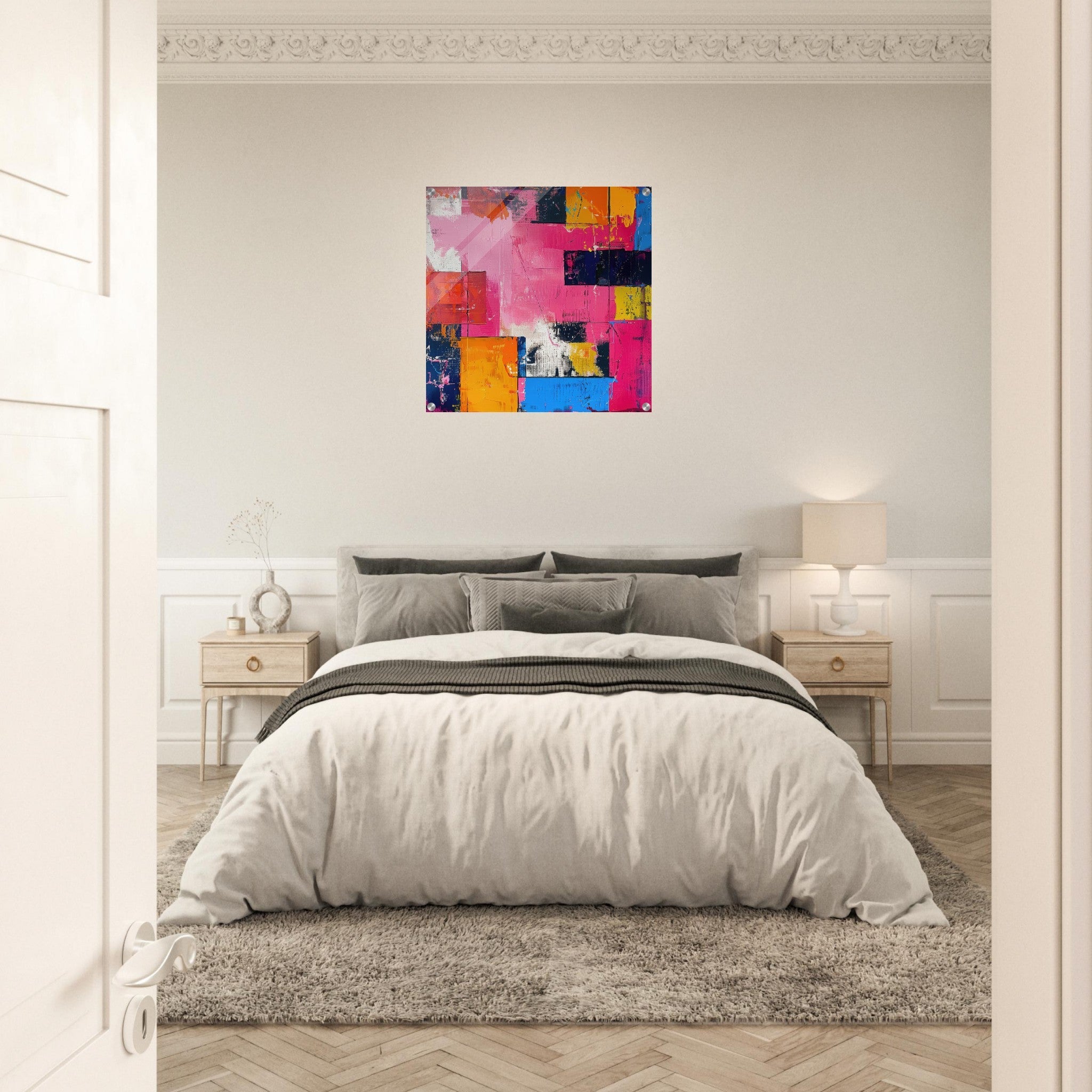 Acrylic Print Square - Swedish popart in abstract style 5 - Shop Ai Art WebShop - Digital Art online Store