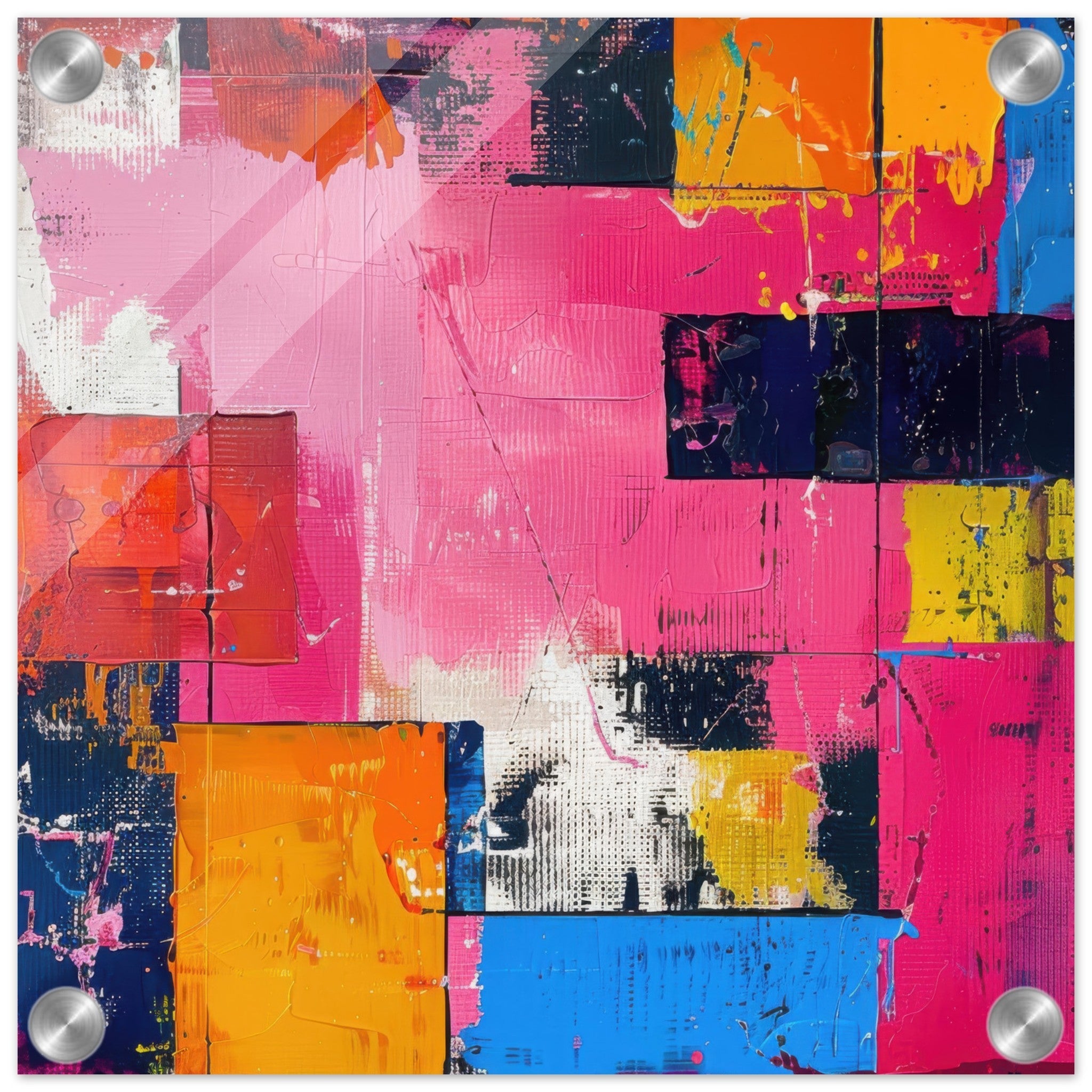 Acrylic Print Square - Swedish popart in abstract style 5 - Shop Ai Art WebShop - Digital Art online Store