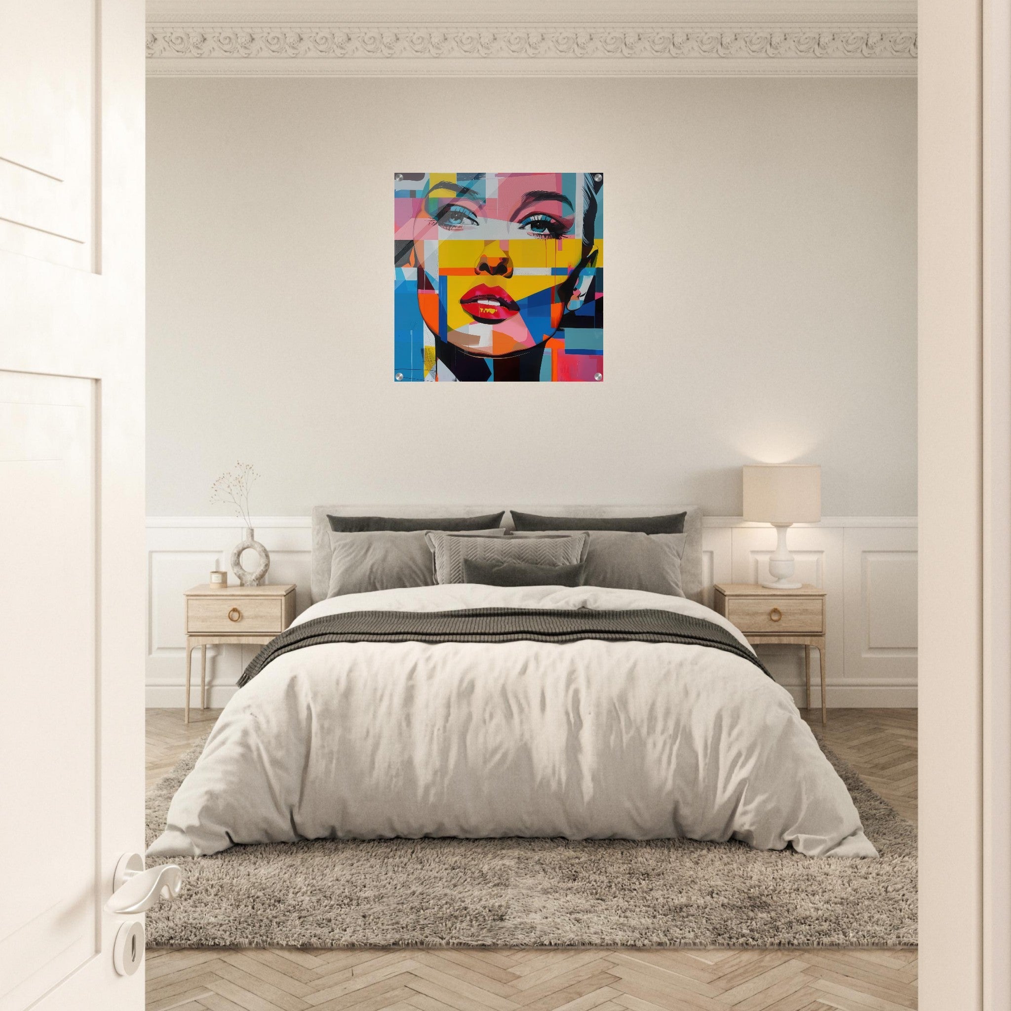 Acrylic Print Square - Swedish popart in abstract style 7 - Shop Ai Art WebShop - Digital Art online Store
