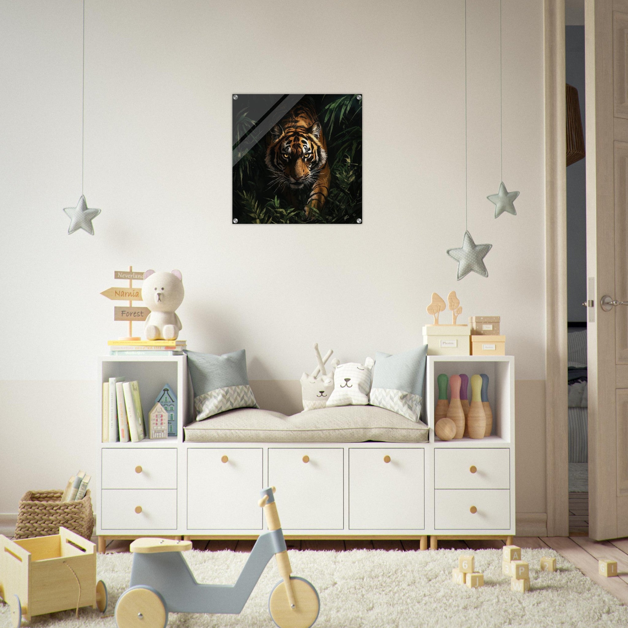 Acrylic Print Square - The Majestic Tiger in the Wild - Shop Ai Art WebShop - Digital Art online Store