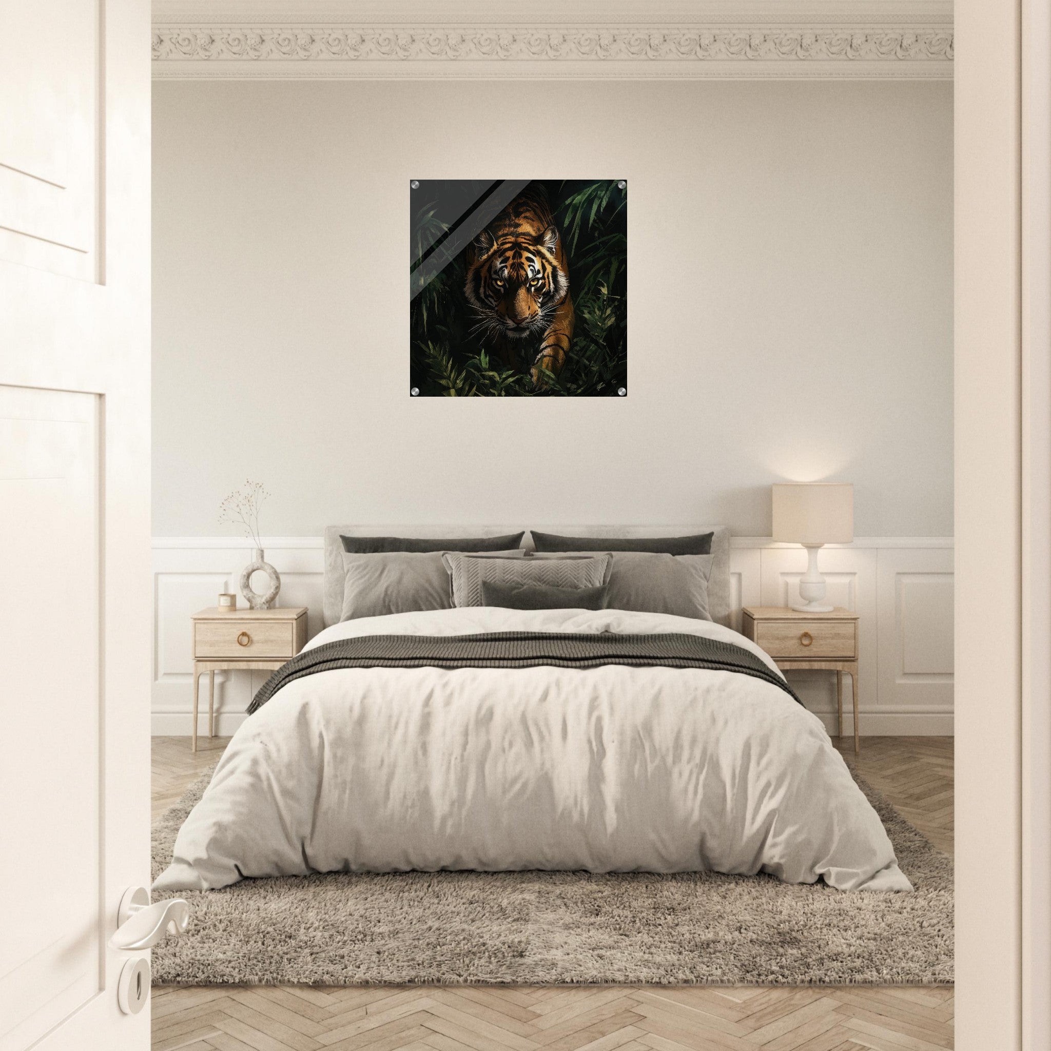 Acrylic Print Square - The Majestic Tiger in the Wild - Shop Ai Art WebShop - Digital Art online Store