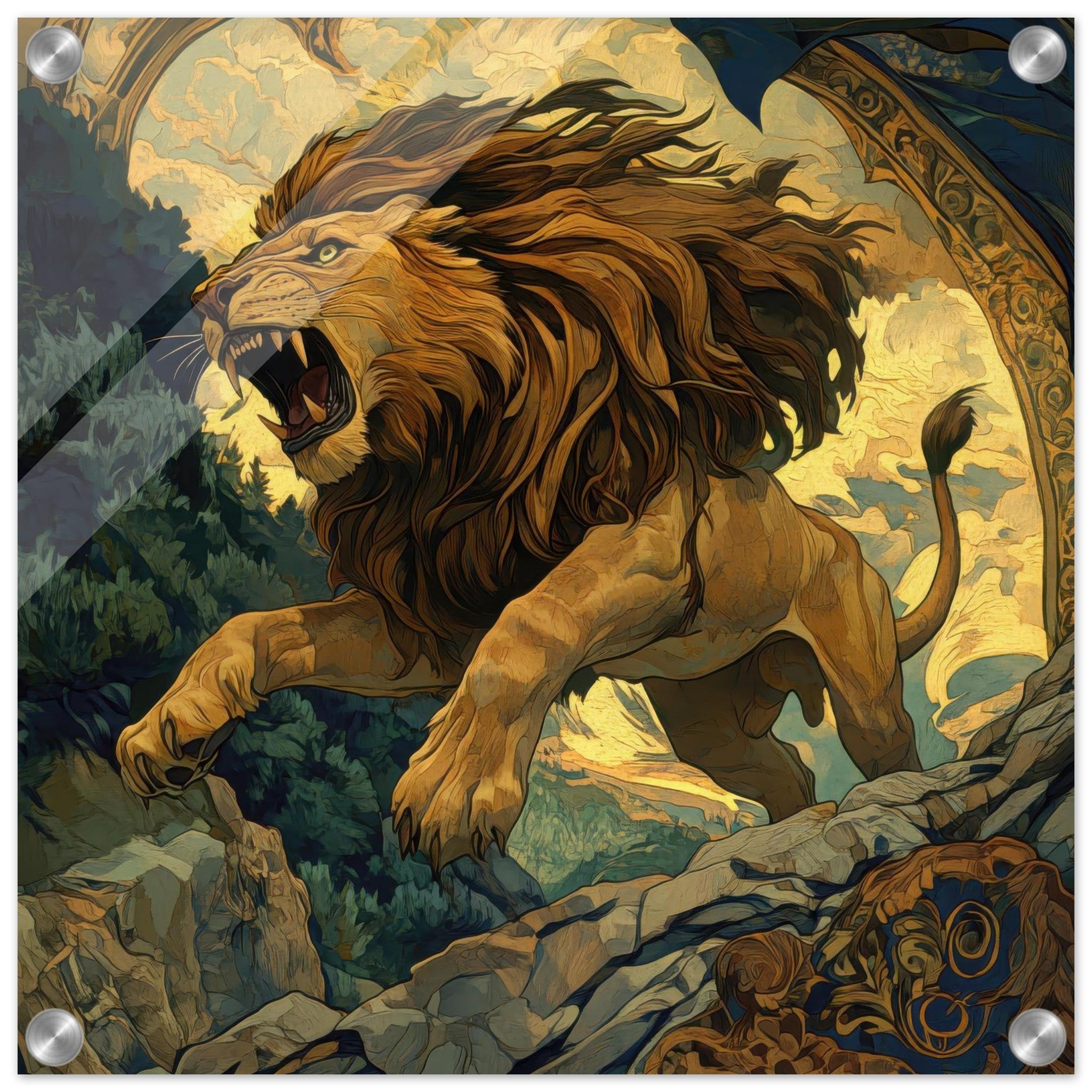 Acrylic Print Square - The Nemean Lion - Ai Art Force