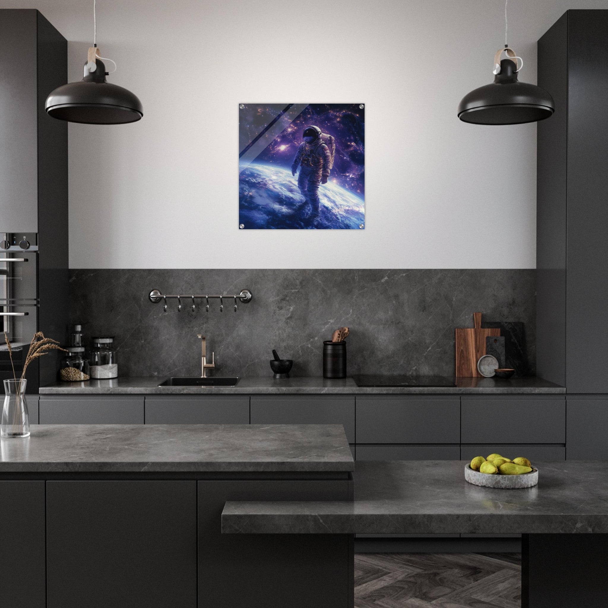 Acrylic Print Square - The role of space exploration in uniting humanit 1 - Shop Ai Art WebShop - Digital Art online Store