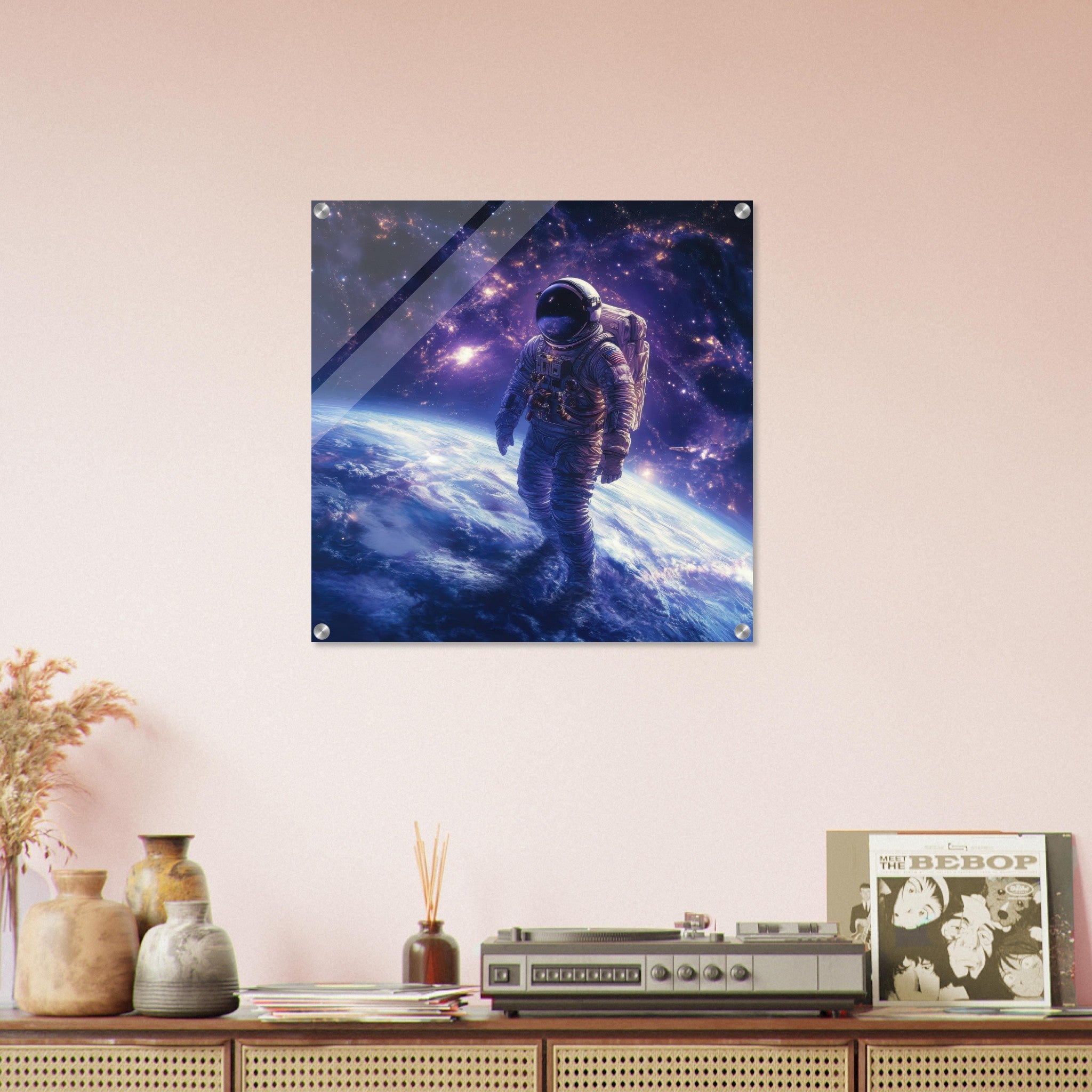 Acrylic Print Square - The role of space exploration in uniting humanit 1 - Shop Ai Art WebShop - Digital Art online Store