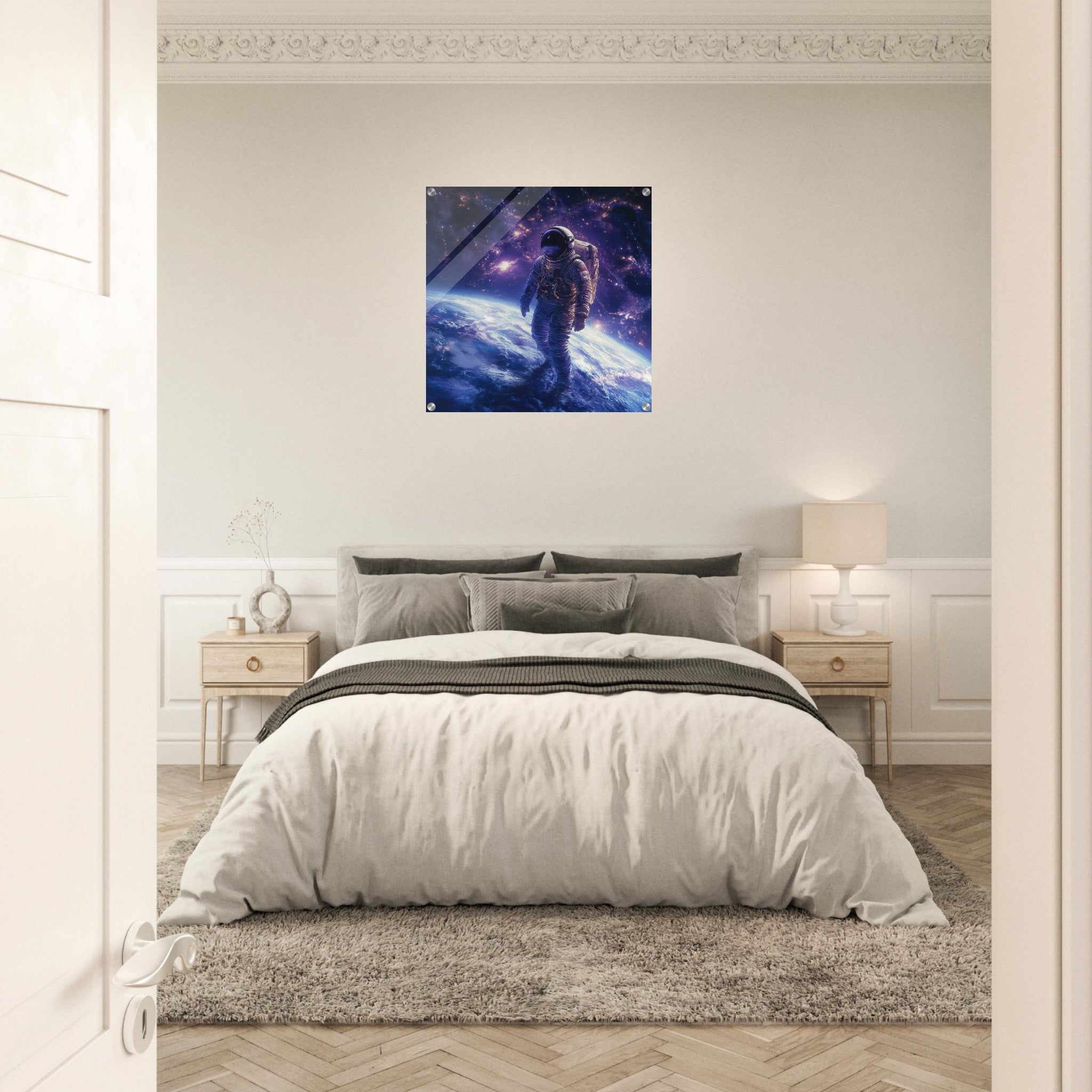 Acrylic Print Square - The role of space exploration in uniting humanit 1 - Shop Ai Art WebShop - Digital Art online Store