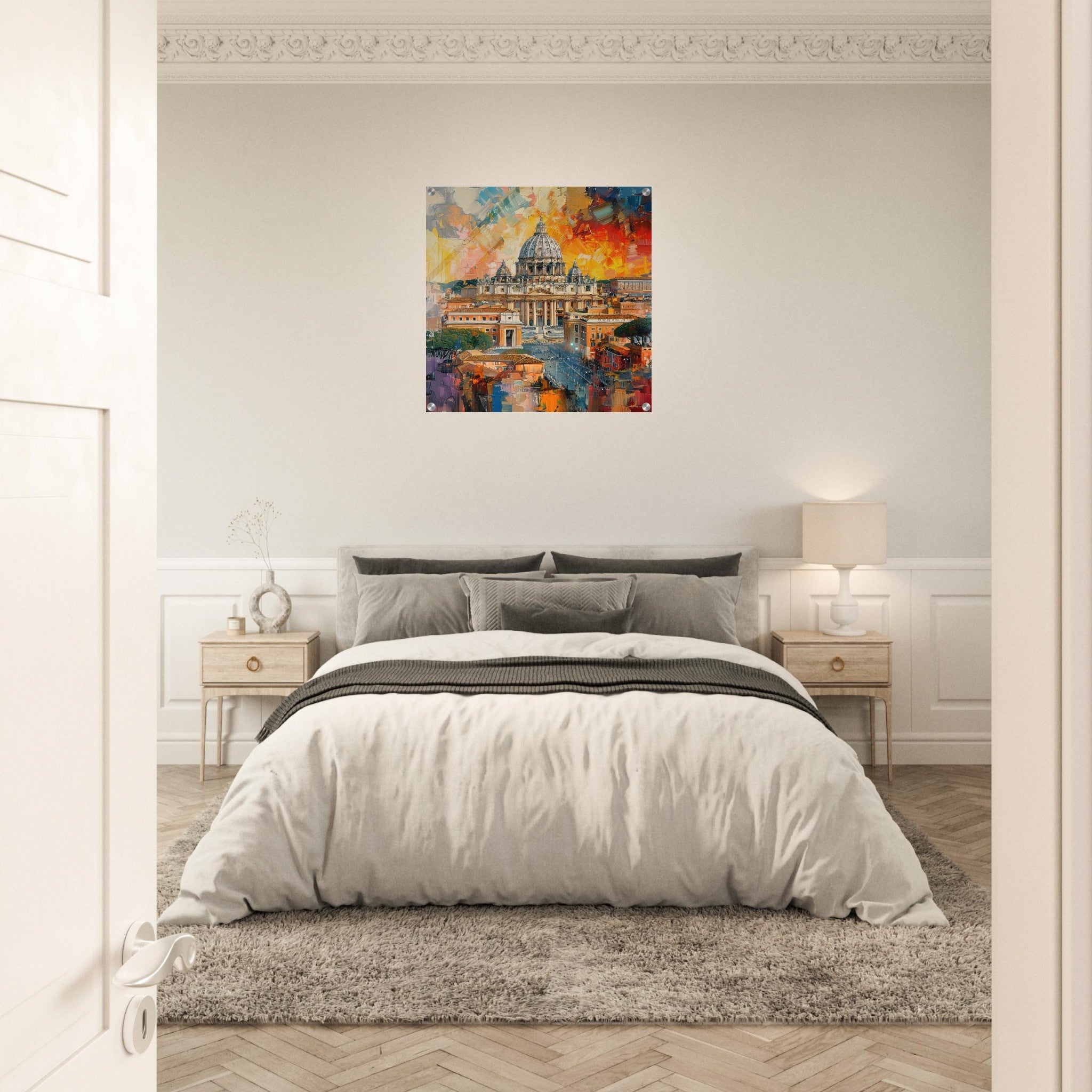 Acrylic Print Square - The Sacred Vesture abstract art style - Shop Ai Art WebShop - Digital Art online Store