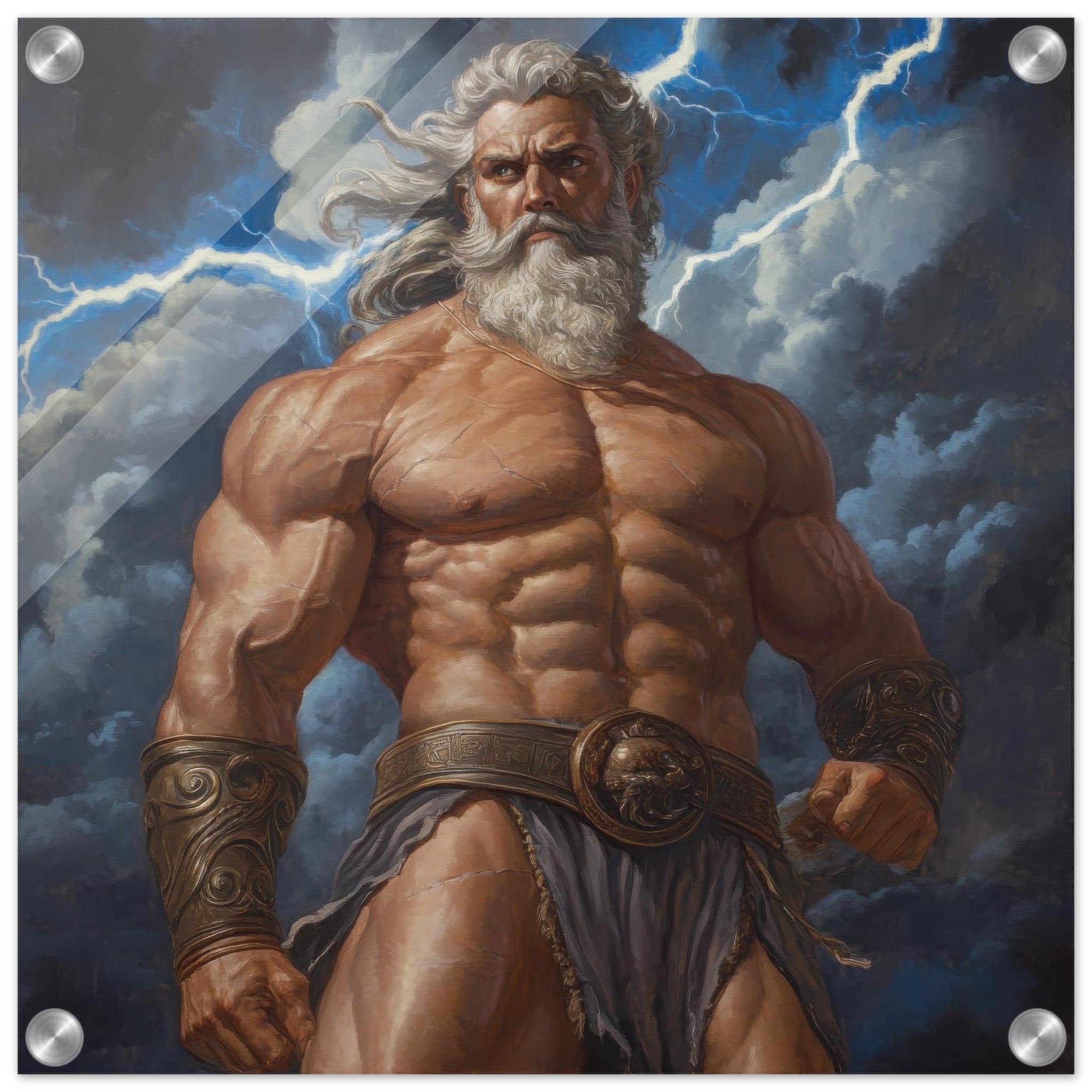 Acrylic Print Square - Zeus on Mount Olympus - Shop Ai Art WebShop - Digital Art online Store