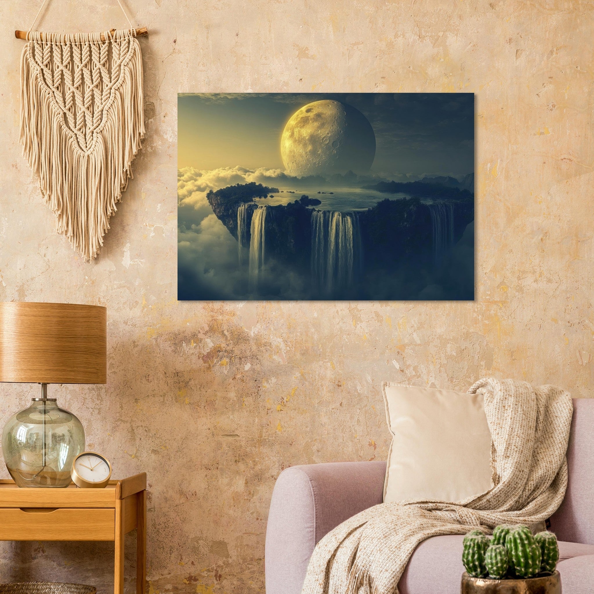 Aluminum Print Landscape - A vast dreamscape with levitating islands a mass 2 - Ai Art Force