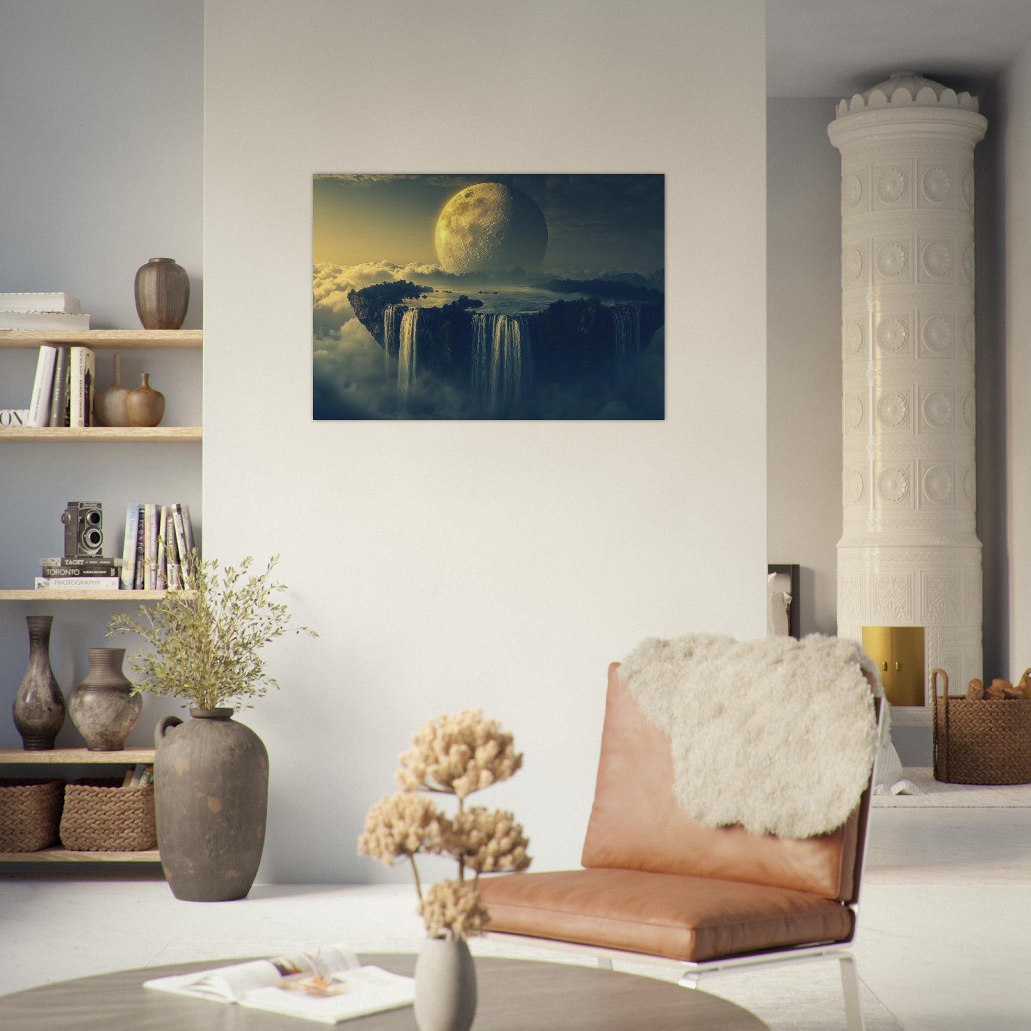 Aluminum Print Landscape - A vast dreamscape with levitating islands a mass 2 - Ai Art Force