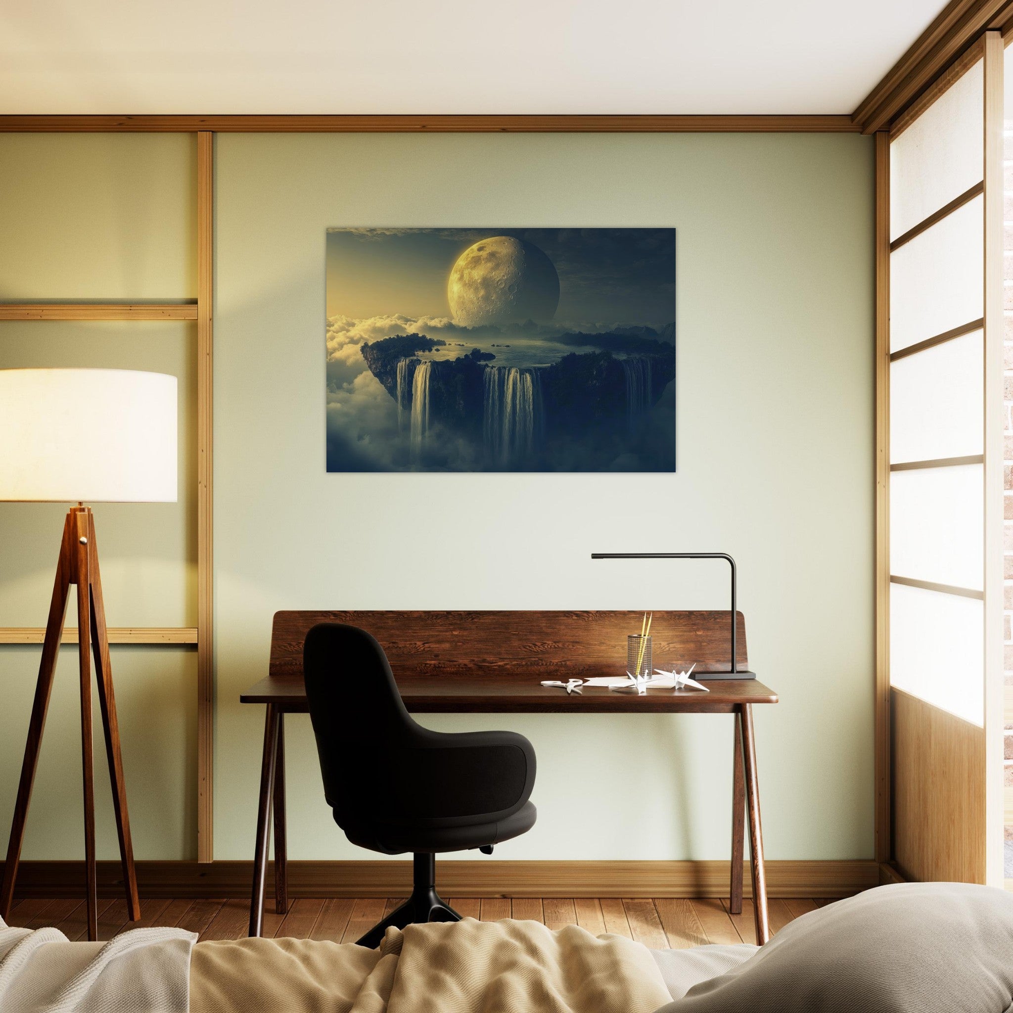 Aluminum Print Landscape - A vast dreamscape with levitating islands a mass 2 - Ai Art Force