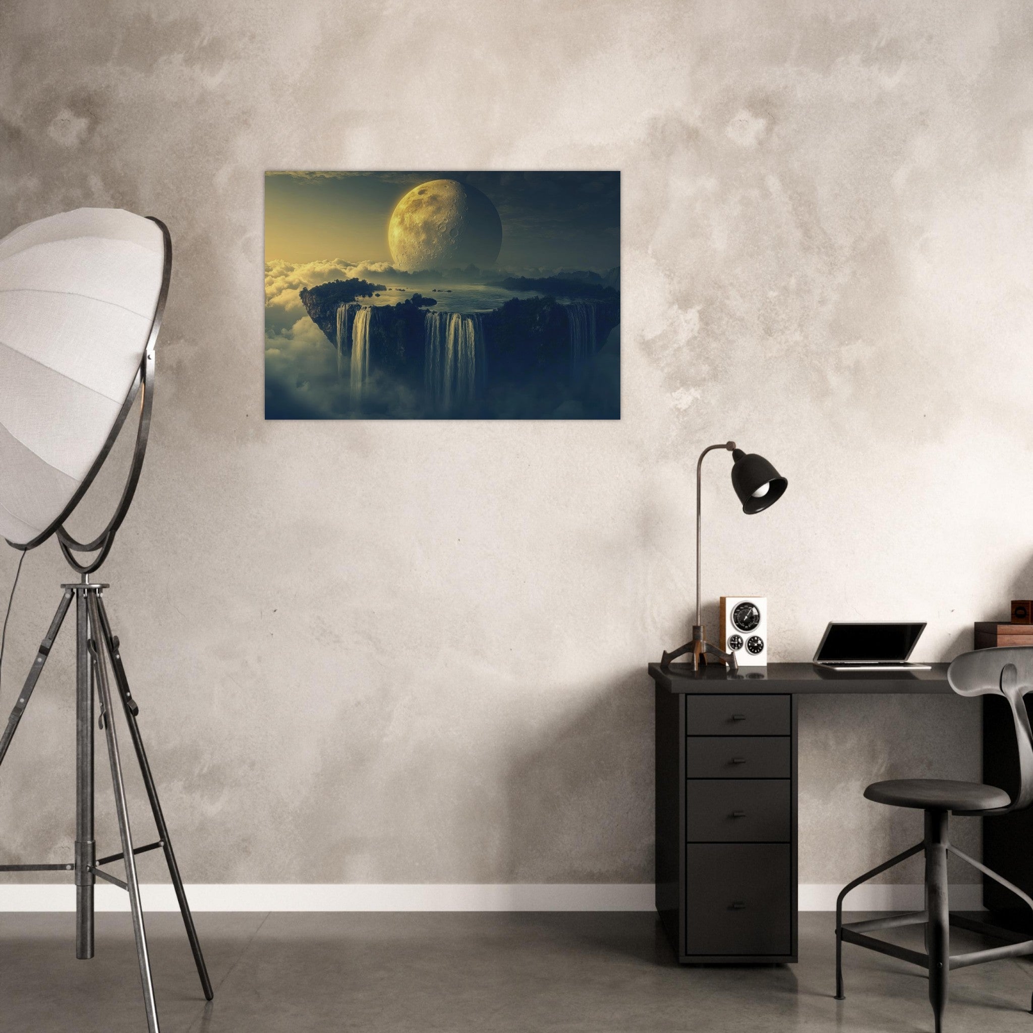 Aluminum Print Landscape - A vast dreamscape with levitating islands a mass 2 - Ai Art Force
