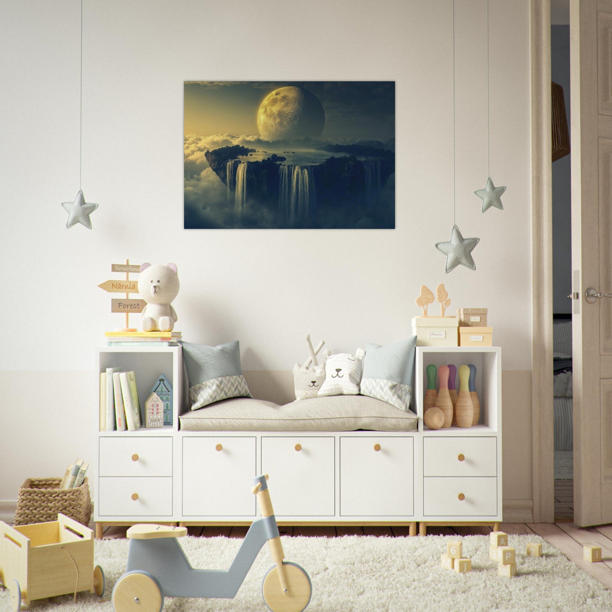 Aluminum Print Landscape - A vast dreamscape with levitating islands a mass 2 - Ai Art Force