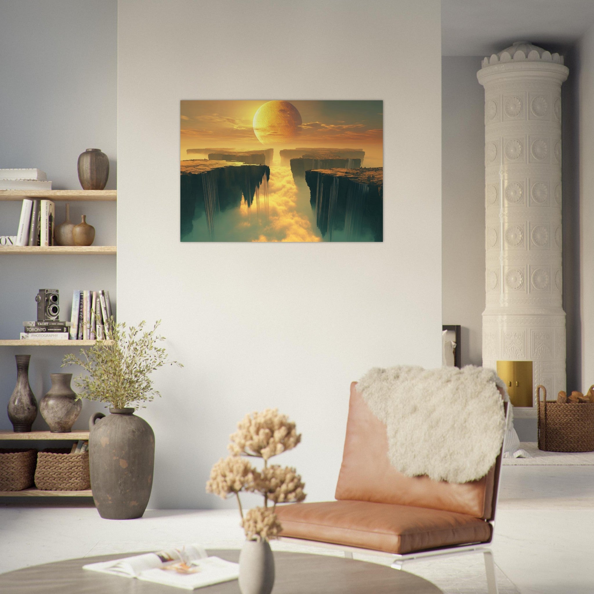 Aluminum Print Landscape - A vast dreamscape with levitating islands a mass 3 - Ai Art Force