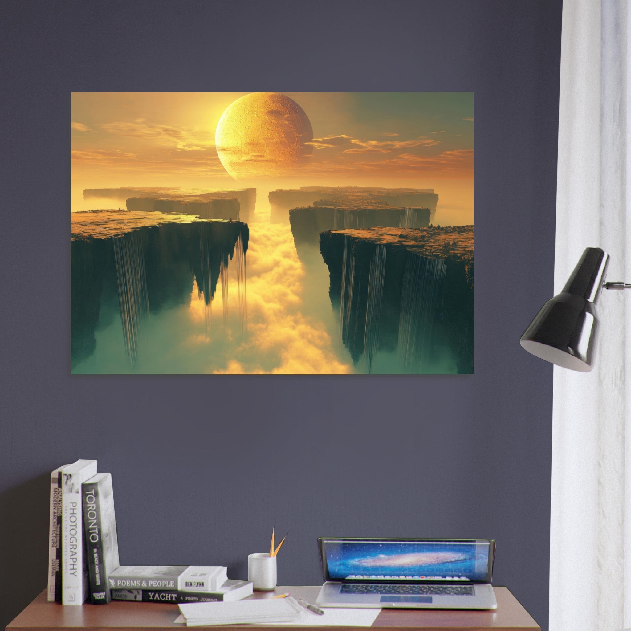 Aluminum Print Landscape - A vast dreamscape with levitating islands a mass 3 - Ai Art Force