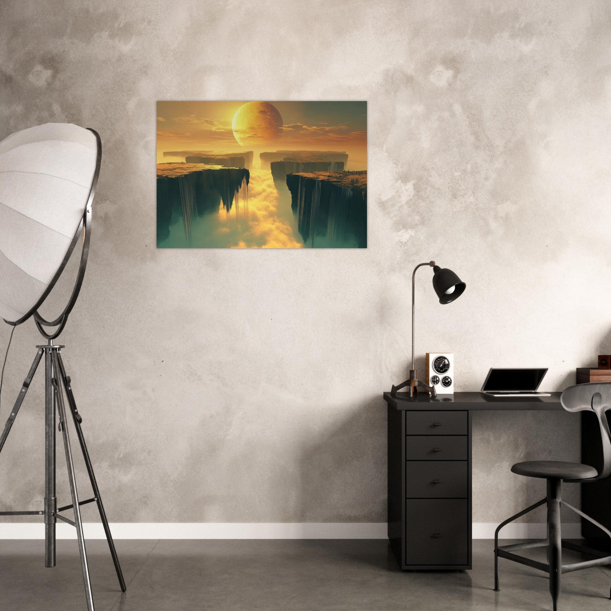 Aluminum Print Landscape - A vast dreamscape with levitating islands a mass 3 - Ai Art Force