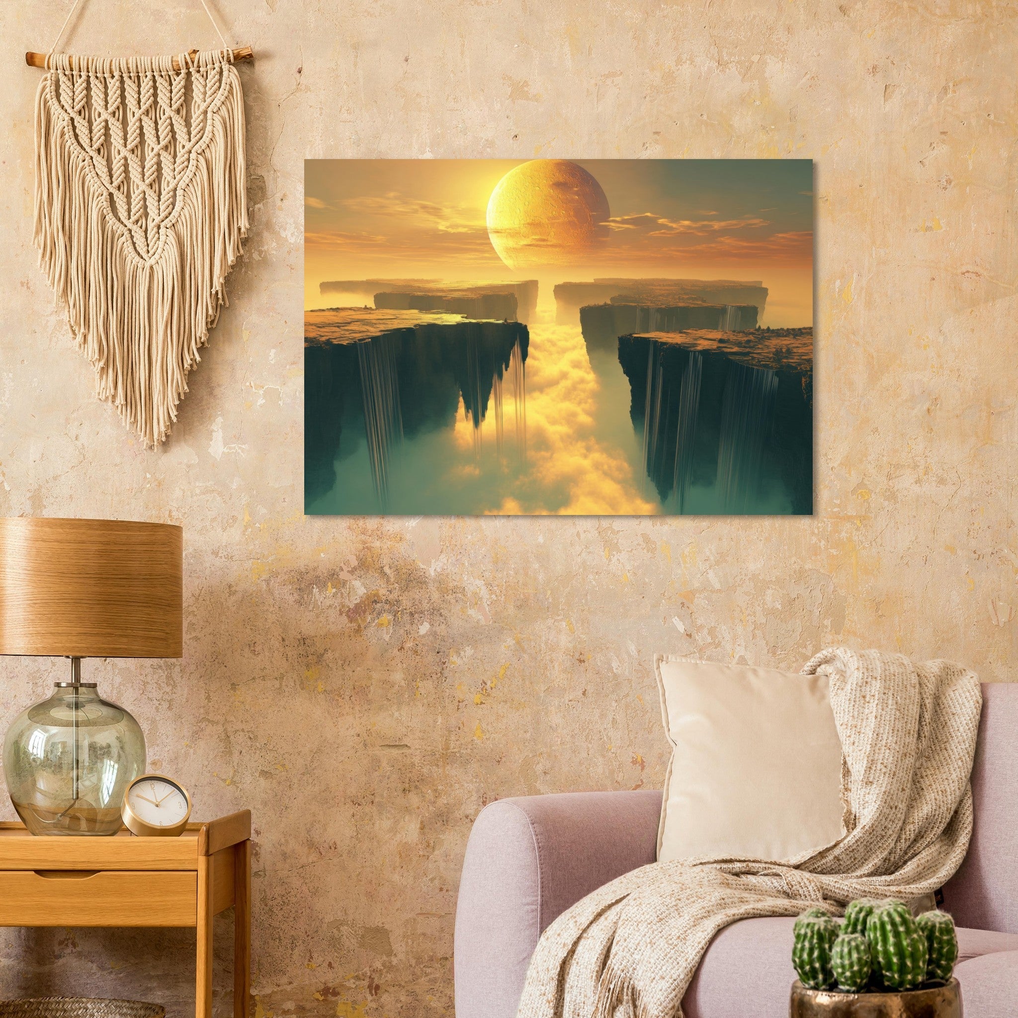 Aluminum Print Landscape - A vast dreamscape with levitating islands a mass 3 - Ai Art Force