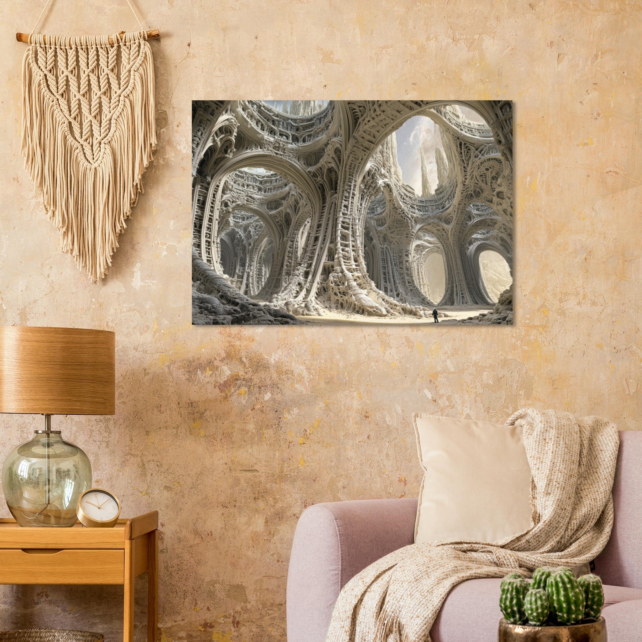 Aluminum Print Landscape - Alien Ruins on the Edge of the Galaxy Ancient - Shop Ai Art WebShop - Digital Art online Store