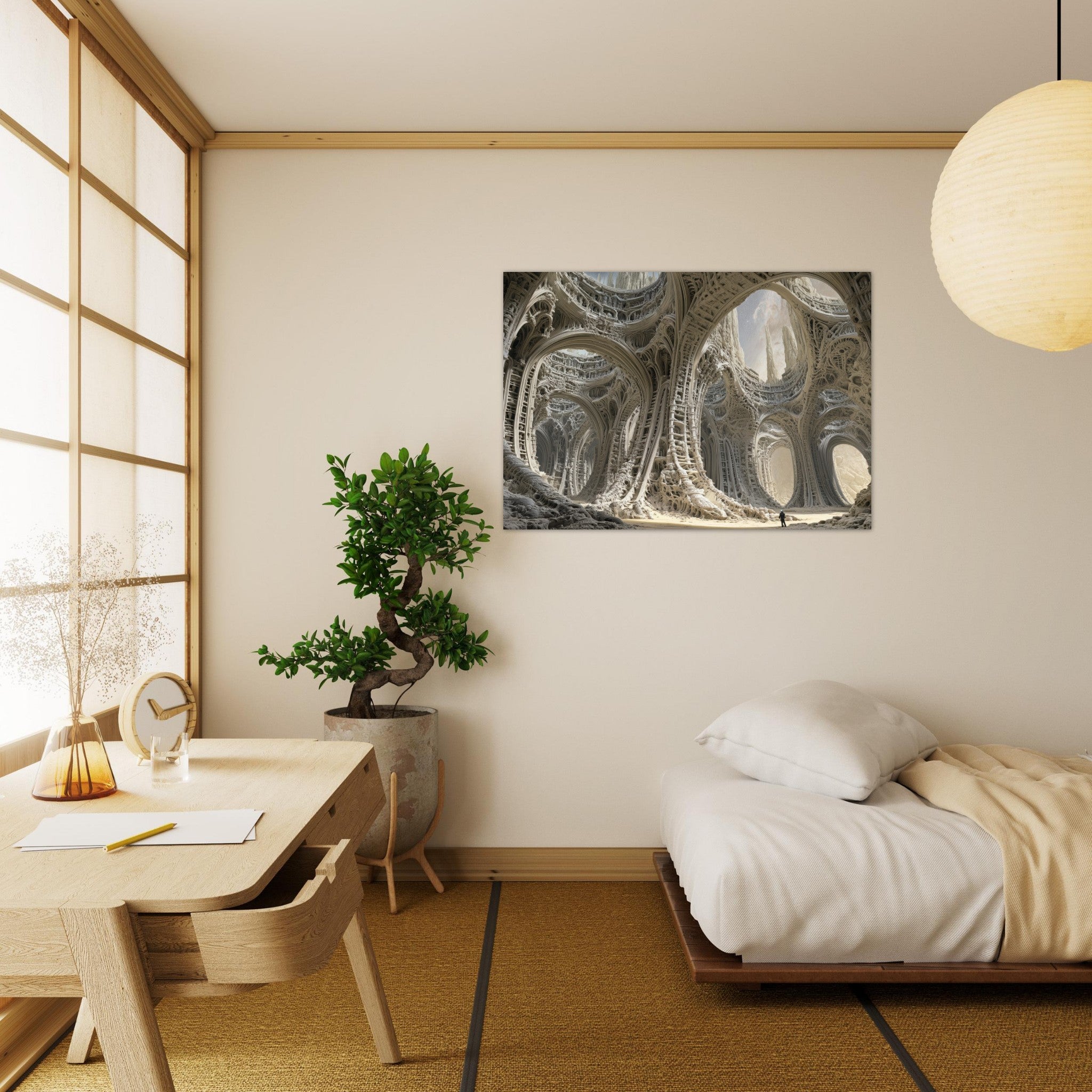 Aluminum Print Landscape - Alien Ruins on the Edge of the Galaxy Ancient - Shop Ai Art WebShop - Digital Art online Store