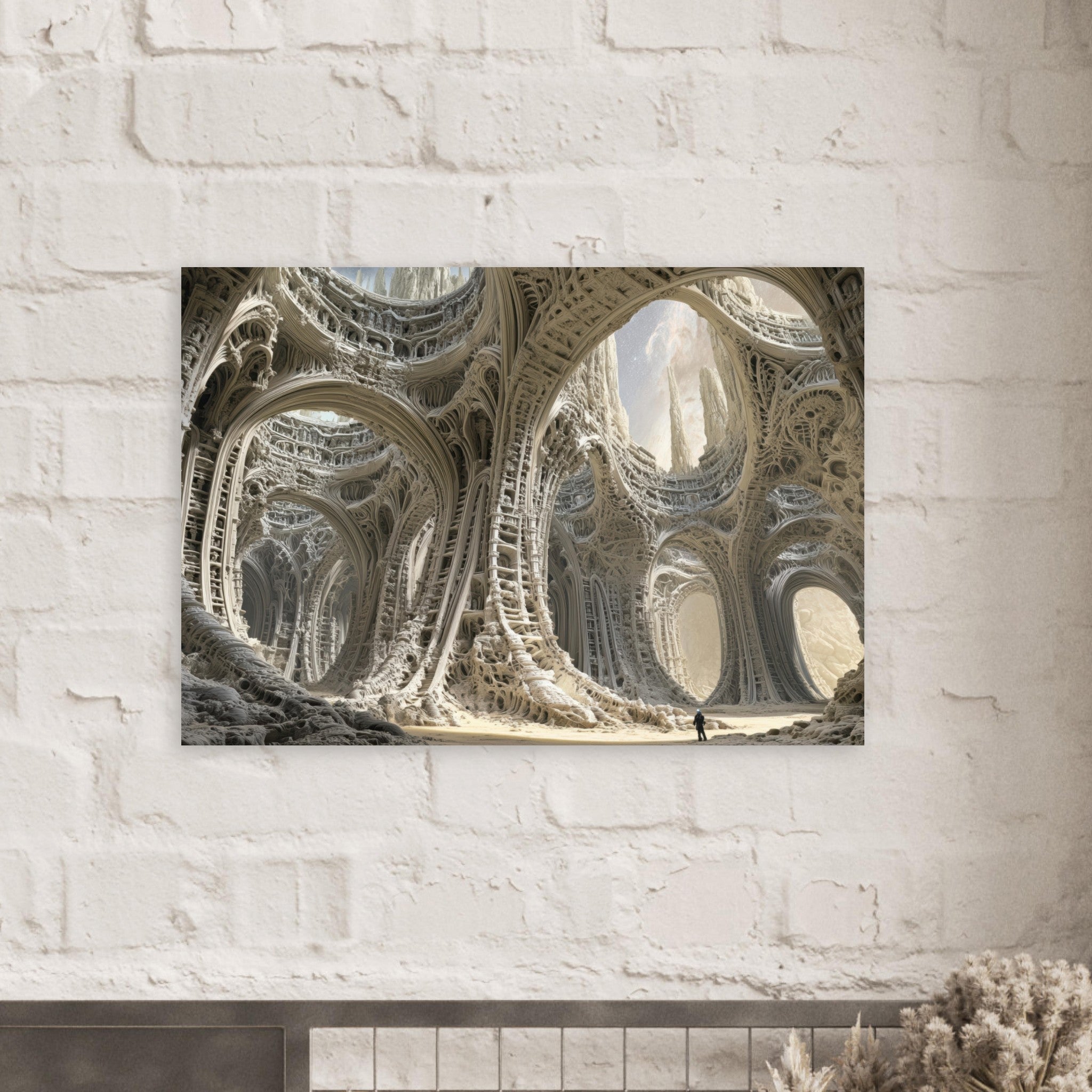 Aluminum Print Landscape - Alien Ruins on the Edge of the Galaxy Ancient - Shop Ai Art WebShop - Digital Art online Store