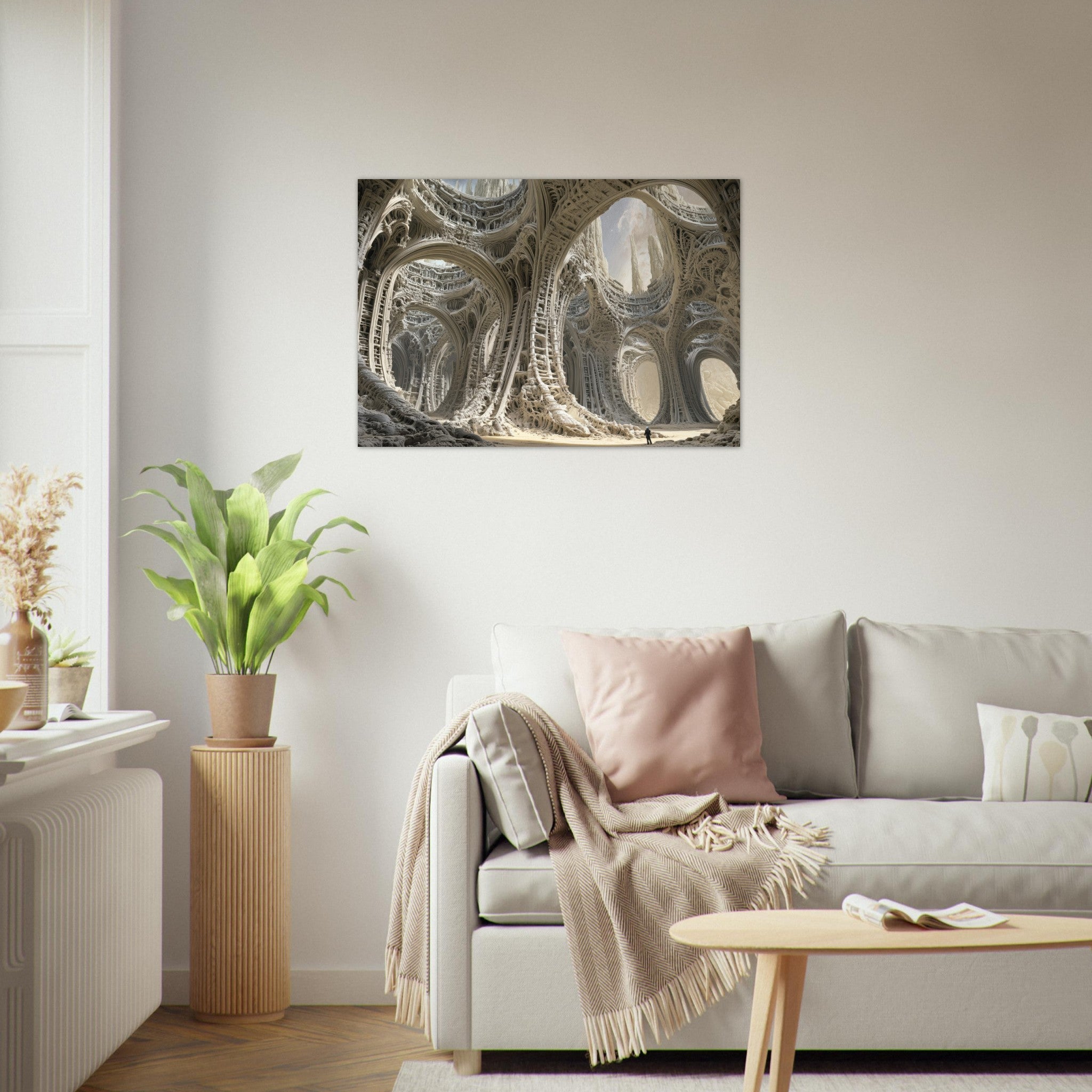 Aluminum Print Landscape - Alien Ruins on the Edge of the Galaxy Ancient - Shop Ai Art WebShop - Digital Art online Store